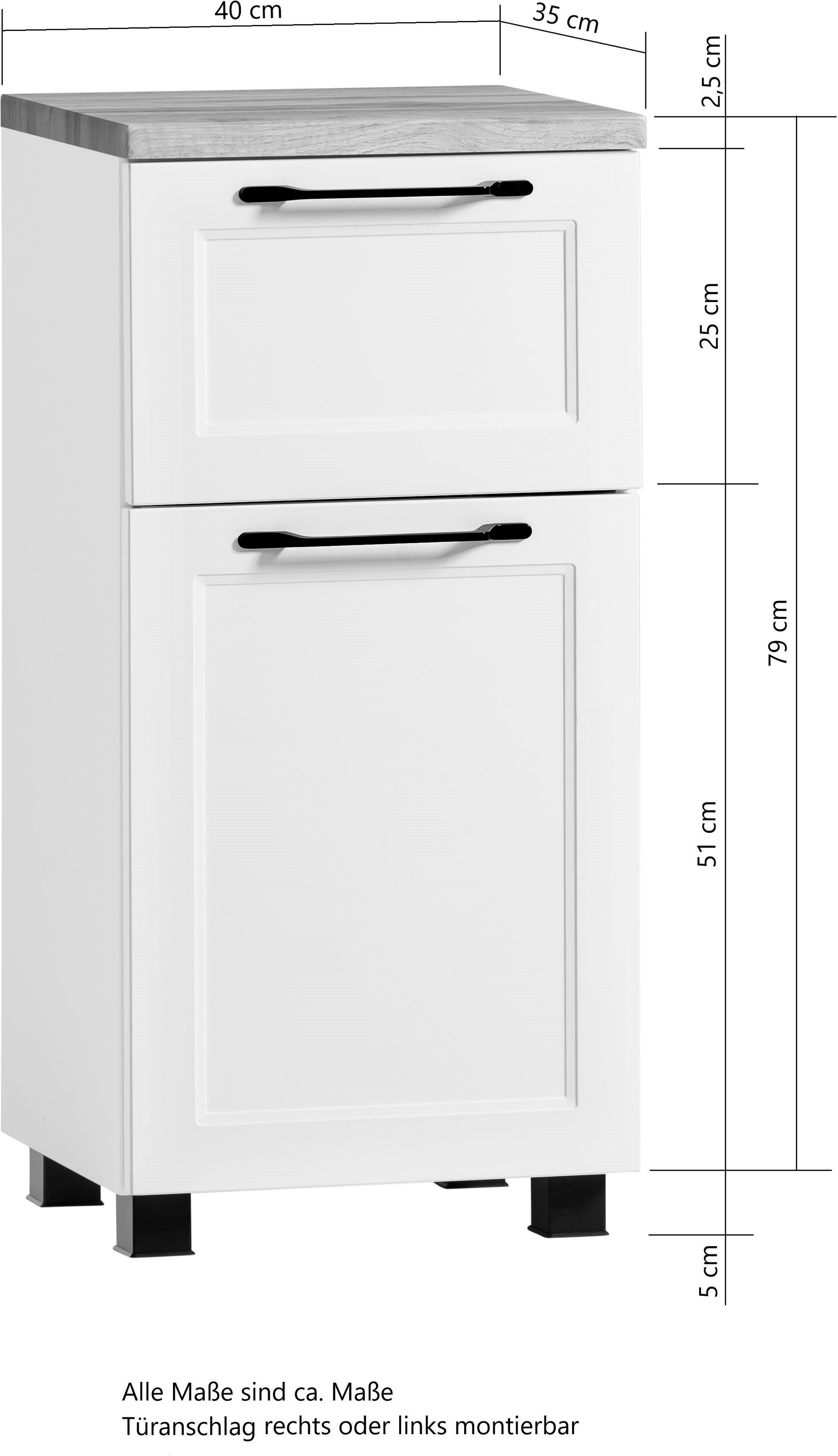 welltime Unterschrank »Lana«, Badmöbel, 40 cm breit
