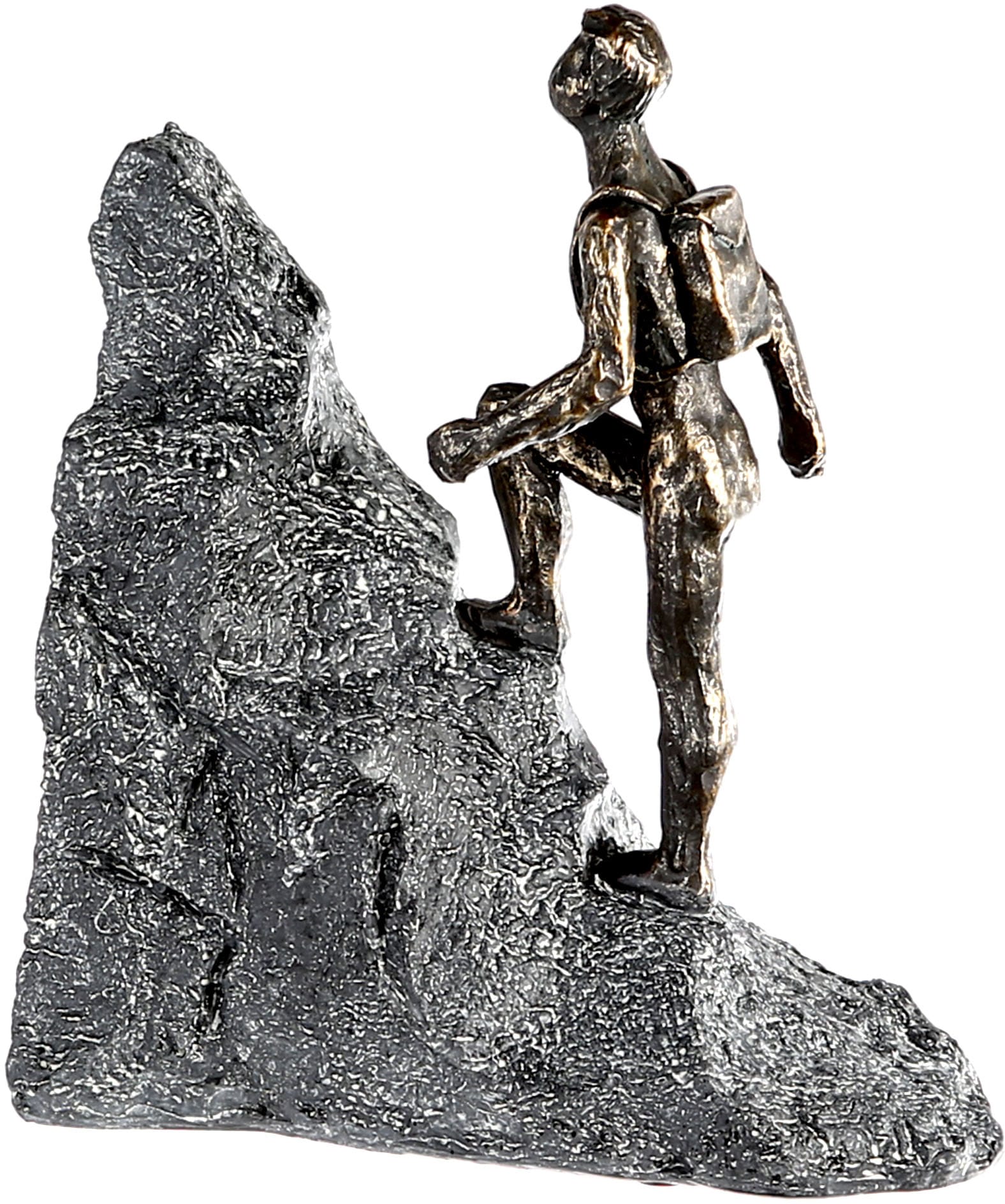 Casablanca by Gilde Dekofigur »Skulptur Polyresin auf Raten kaufen Wanderer, bronzefarben/grau, bronzefarben/grau«