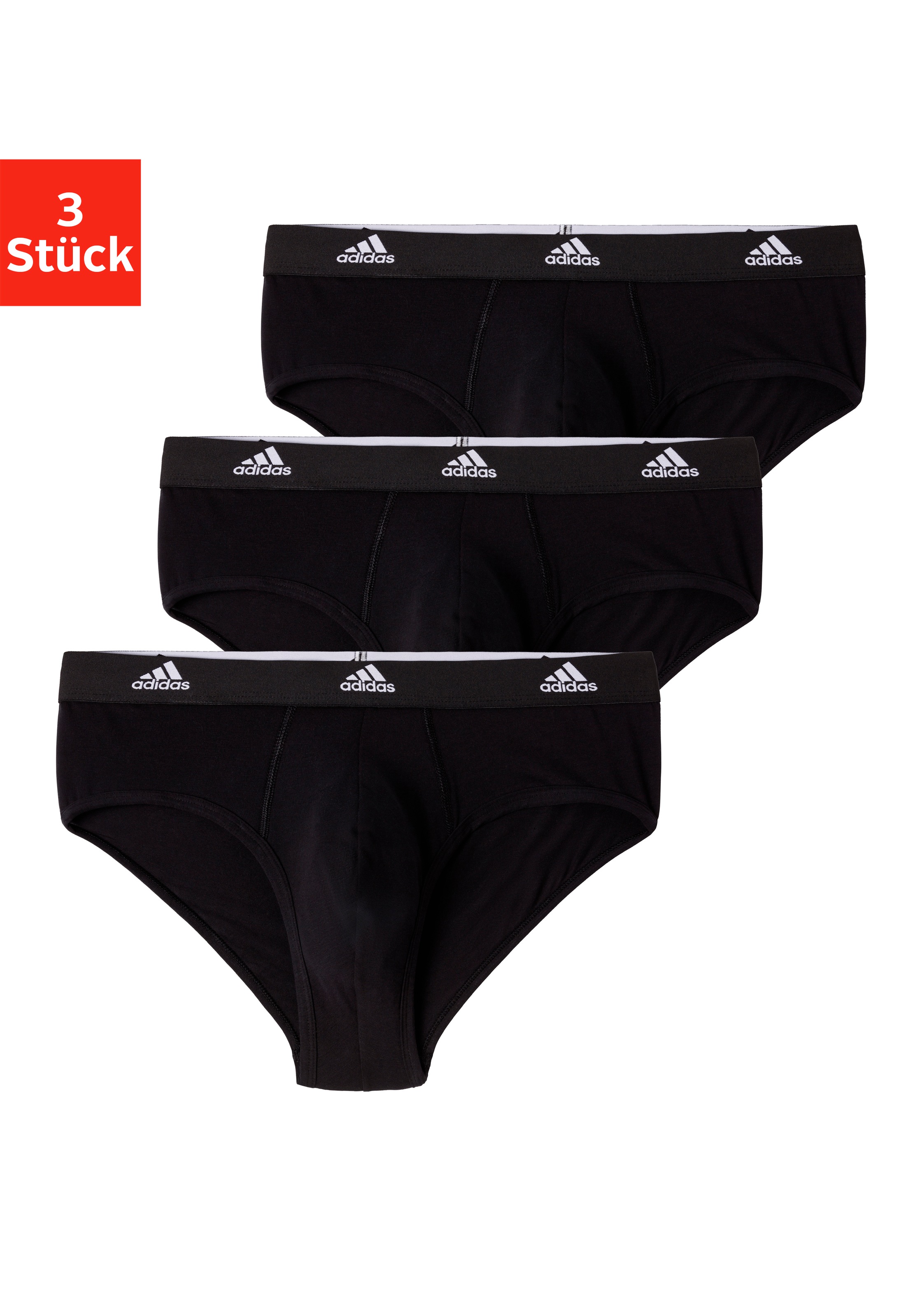 Slip, (3er-Pack), Slip mit weicher Nahtverarbeitung, Gr. XL, schwarz