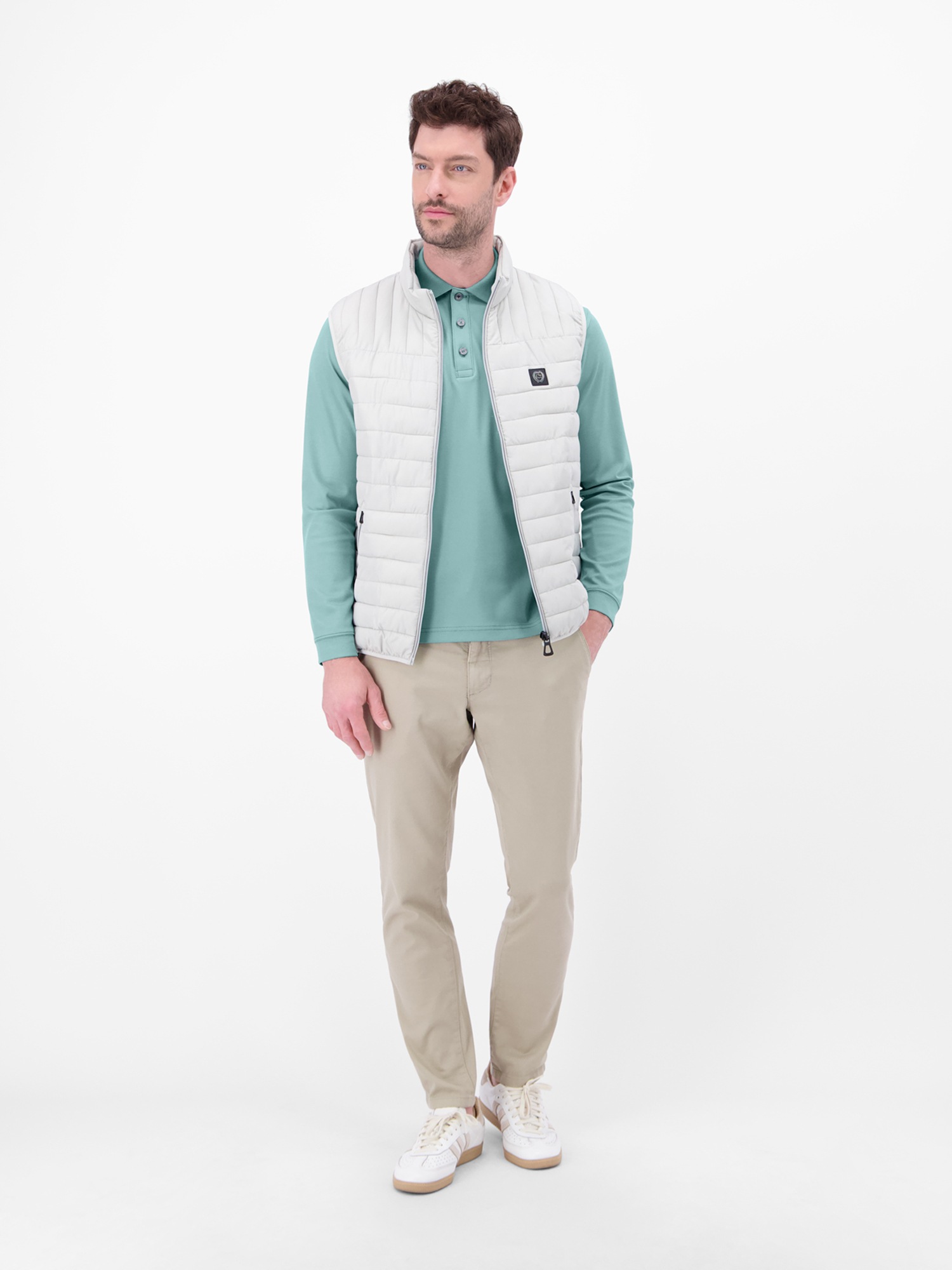 LERROS Sweatshirt »LERROS Langarm Polo mit Brusttasche aus Baumwollmix«
