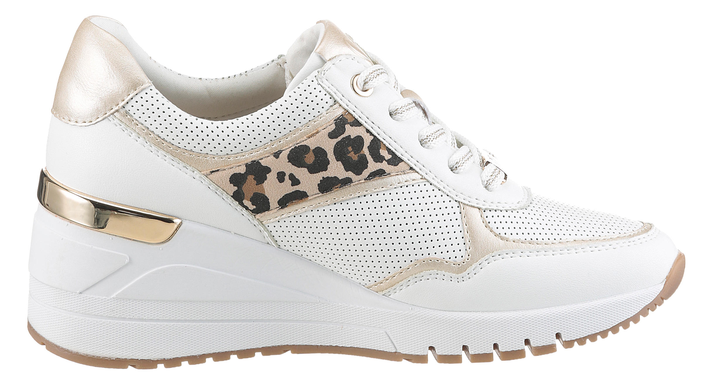 MARCO TOZZI Keilsneaker  , Freizeitschuh, Halbschuh Schnürschuh mit Außenreißverschluss