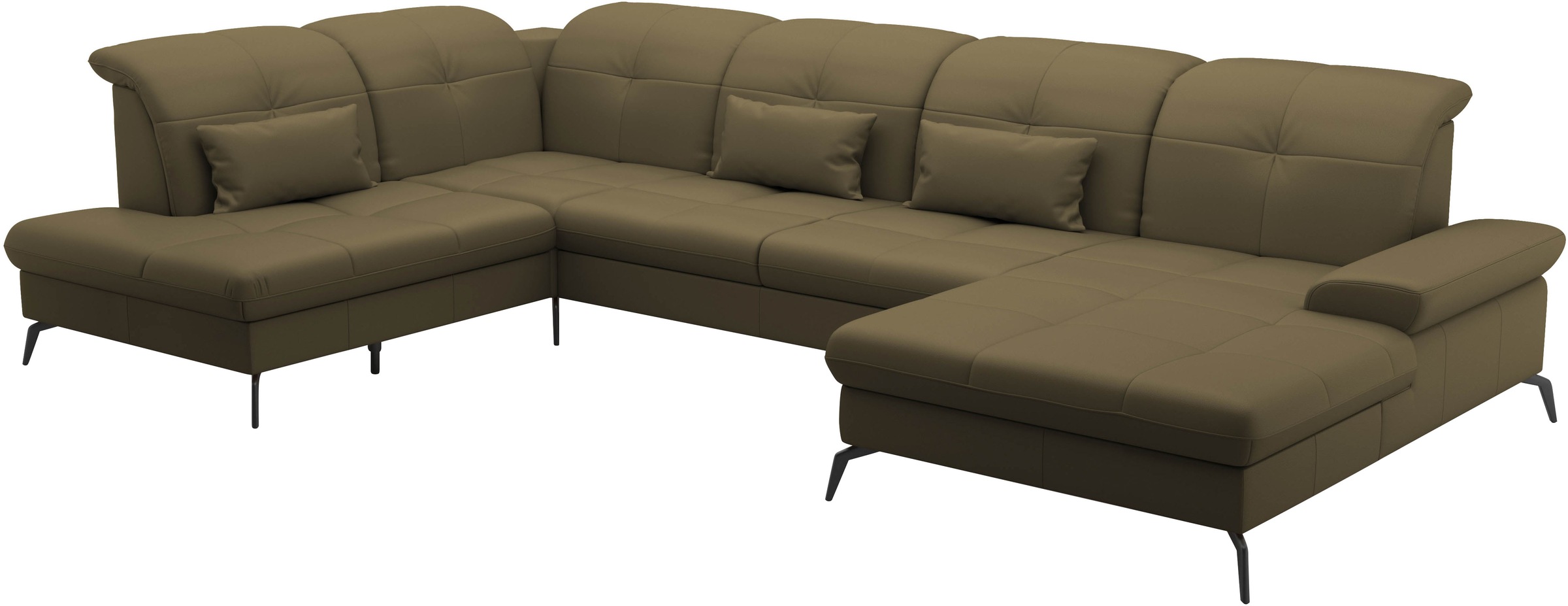 sit&more Wohnlandschaft »Amica, U-Form, inkl. Sitztiefenverstellung und Armteilverstellung«, wahlweise mit Kopfteilverstellung, Bettfunktion und Bettkasten