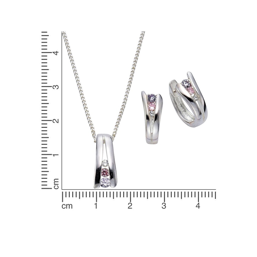 Firetti Schmuckset »Multipack Schmuck Geschenk Silber 925 Halskette + Creolen«, (4 tlg.)