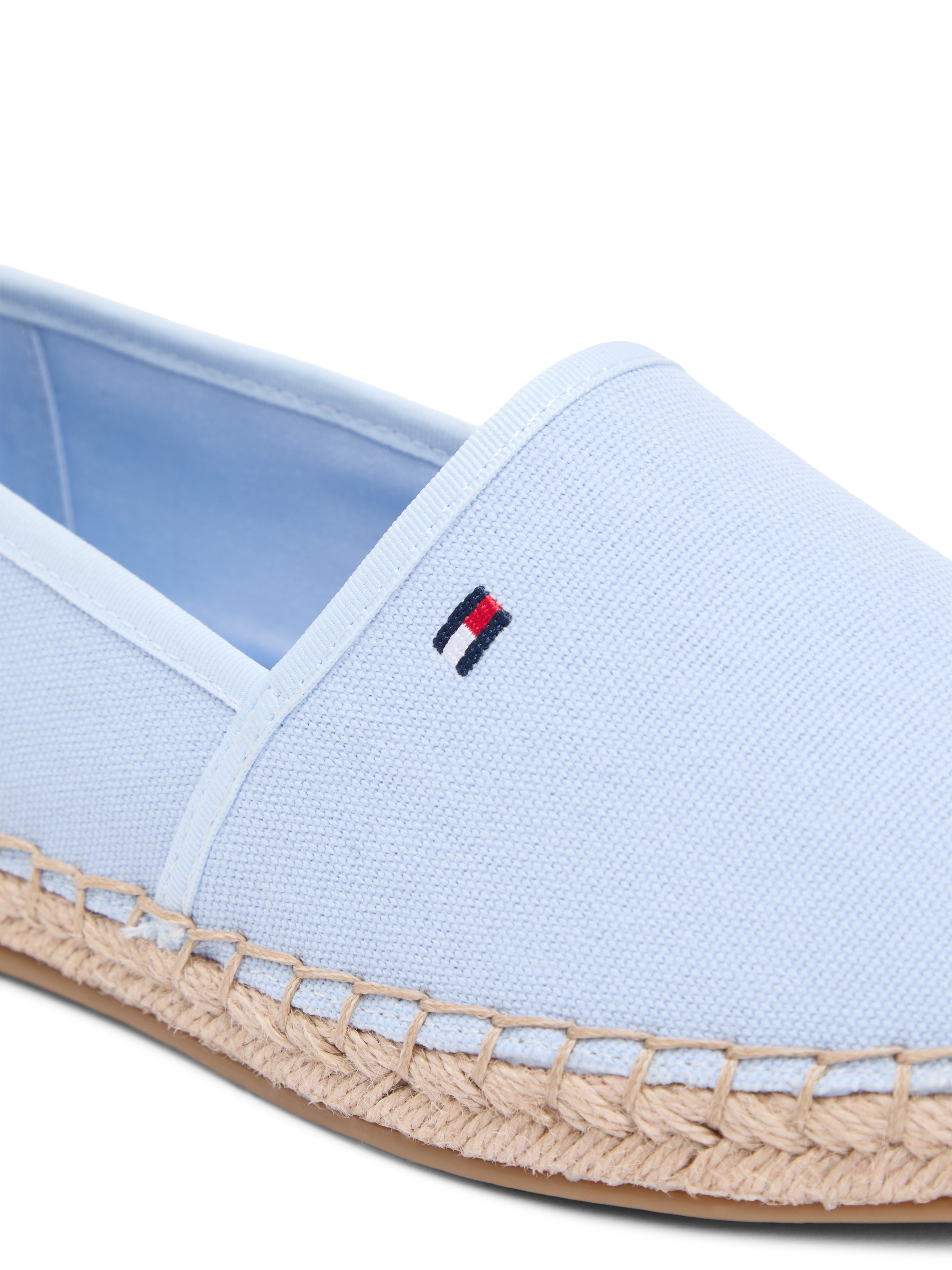 Tommy Hilfiger Espadrille »FLAG CANVAS ESPADRILLE«  ,Slipper,Flats,Bequemschuh mit Jutebezug und Ziernähten, schmale Form