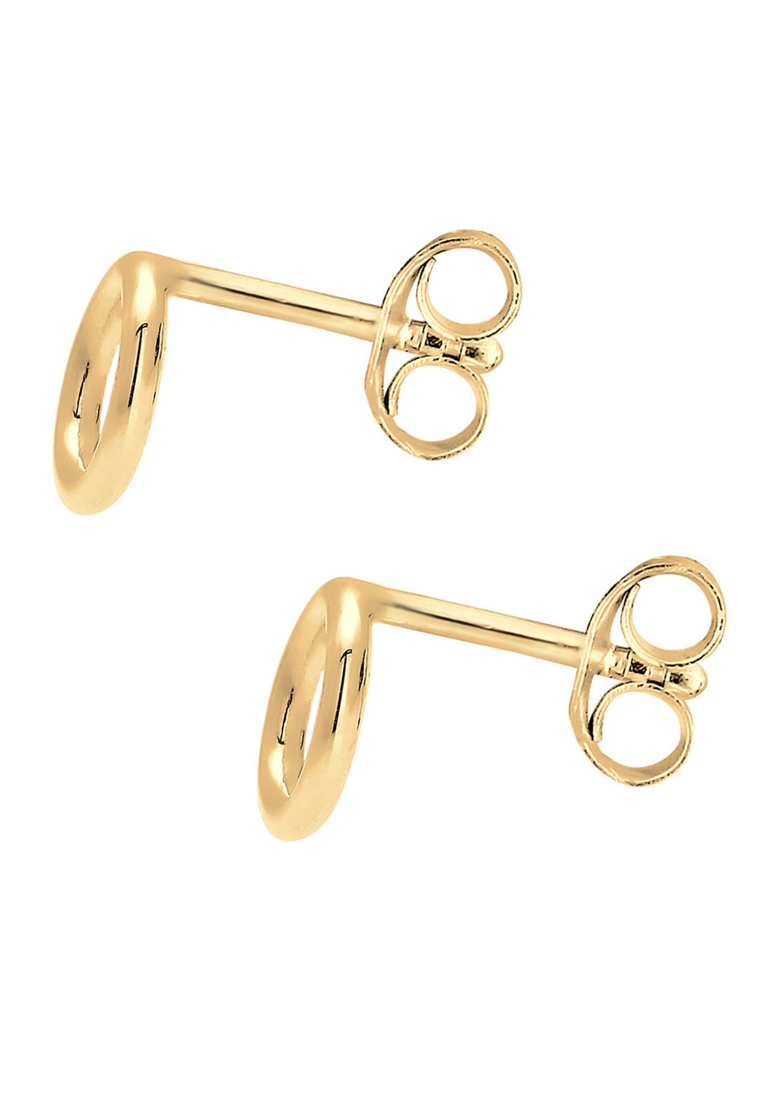 Elli Premium Paar Ohrstecker »Stecker Kreis Geo Basic Minimal 585 Gelbgold Rond«
