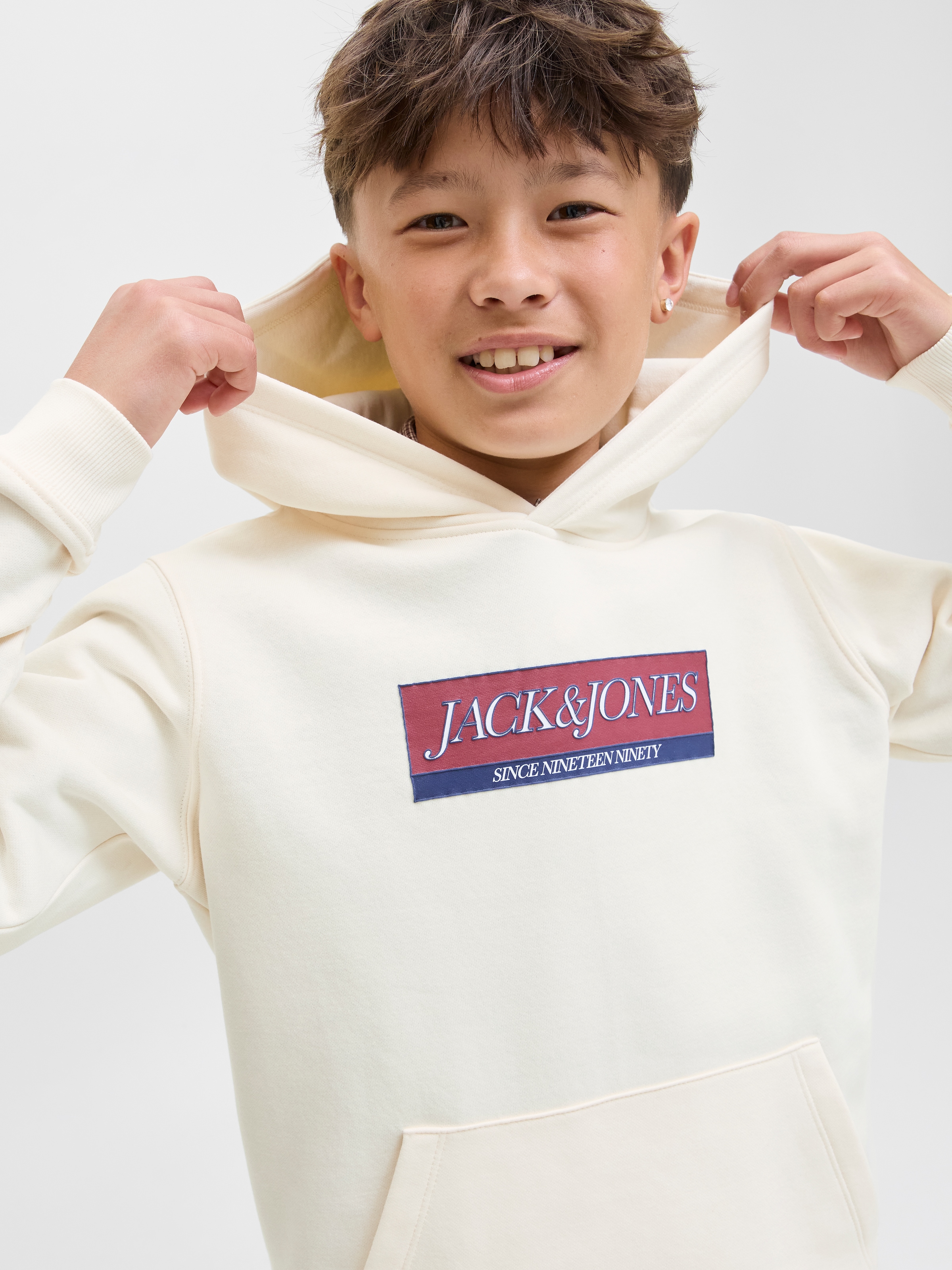 Jack & Jones Junior Kapuzensweatshirt »JORINWOOD BLOCK BRANDING SWEAT NOOS JNR«
