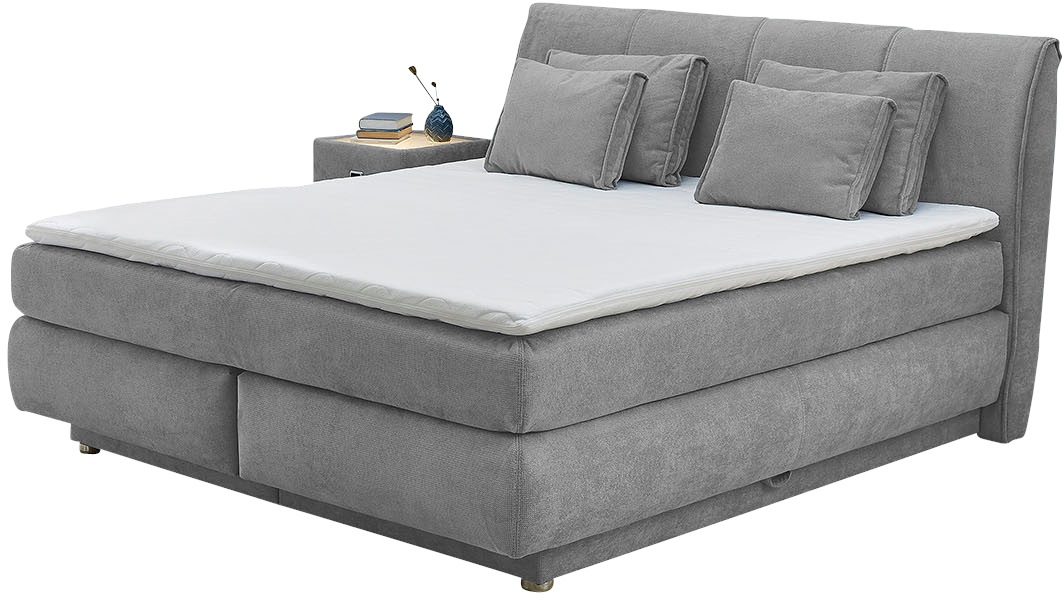 Jockenhöfer Gruppe Boxspringbett Carla, mit Bettkasten, Kaltschaum-Topper und Zierkissen
