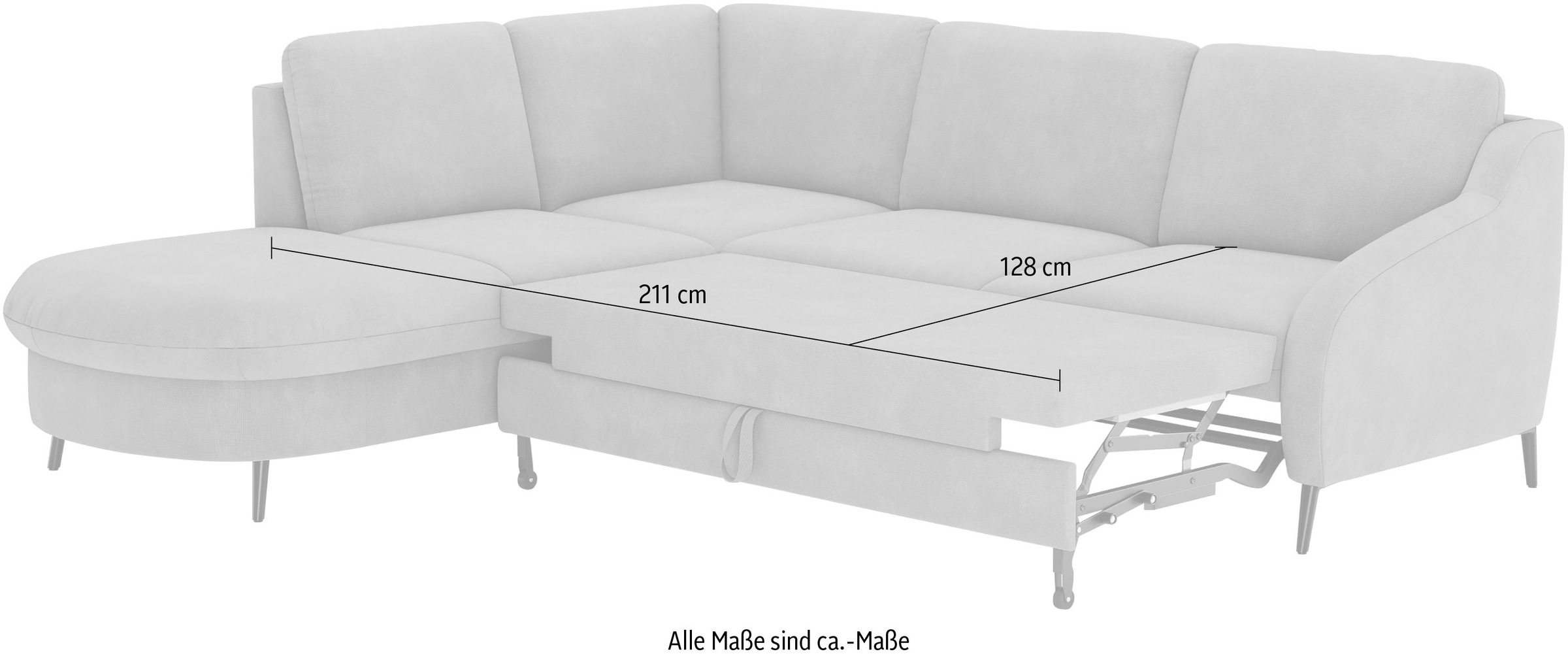 sit&more Ecksofa »Soul L-Form«, wahlweise mit Bettfunktion und Bettkasten oder Schubkasten