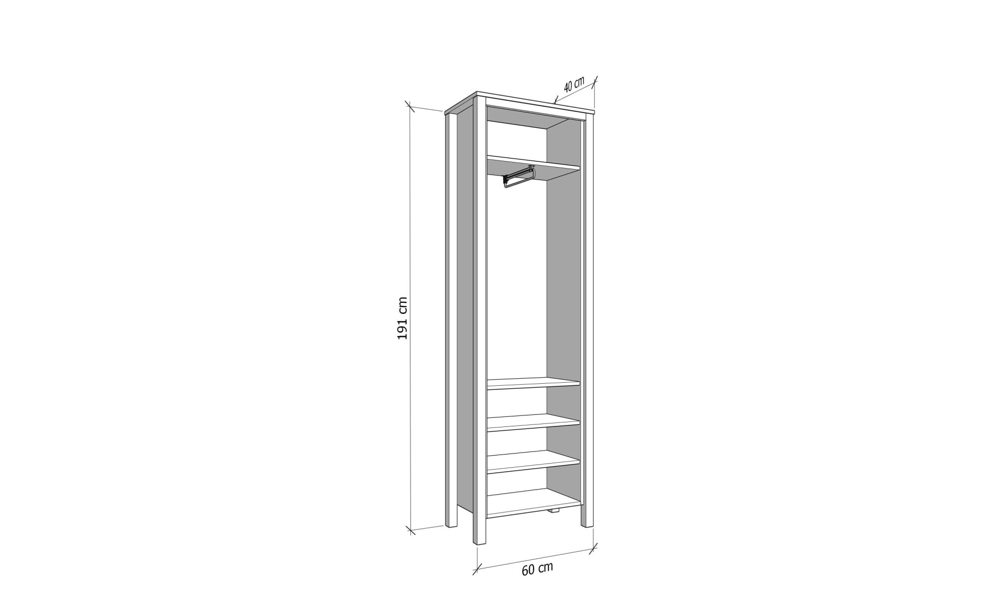 Home affaire Garderoben-Set »Bedford, Flurmöbel, Dielenmöbel, Flurschrank, Flurgarderobe B= 231 cm« 4tlg, 4 Stk. tlg.