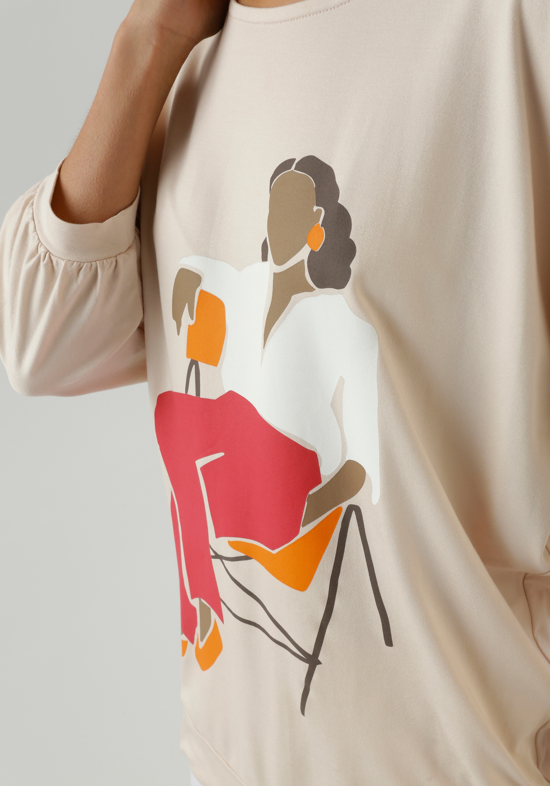 Aniston SELECTED Fledermausshirt, vorne mit großflächigem, femininem Frontdruck - NEUE KOLLEKTION