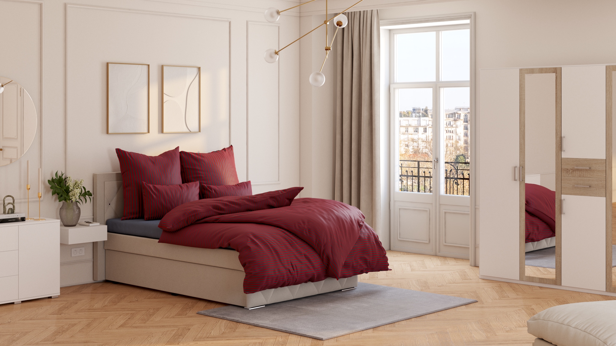 Bruno Banani Bettwäsche »Jassen« 2 Stk. tlg. moderne Bettwäsche aus Baumwolle, Bettwäsche mit Streifen-Design