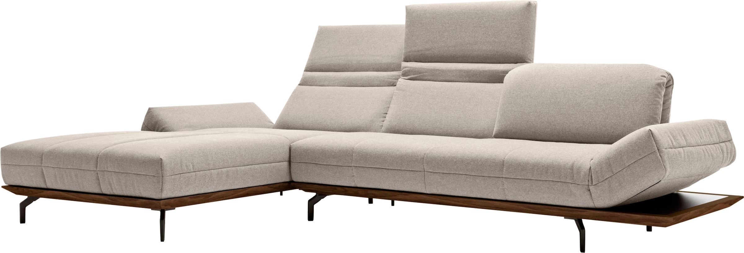Creation BY ROLF BENZ Ecksofa »CR.420, Designecksofa, L-Form«, in 2 Qualitäten, Holzrahmen in Eiche Natur oder Nußbaum, Breite 293 cm