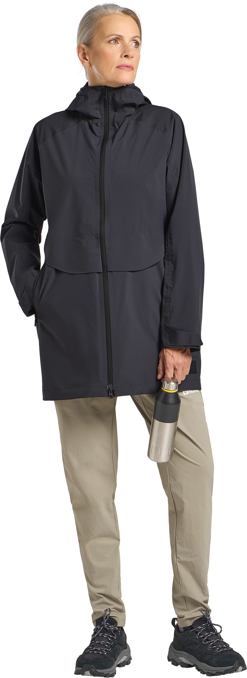 Jack Wolfskin Langjacke »MAINKAI LONG JKT W« mit Kapuze