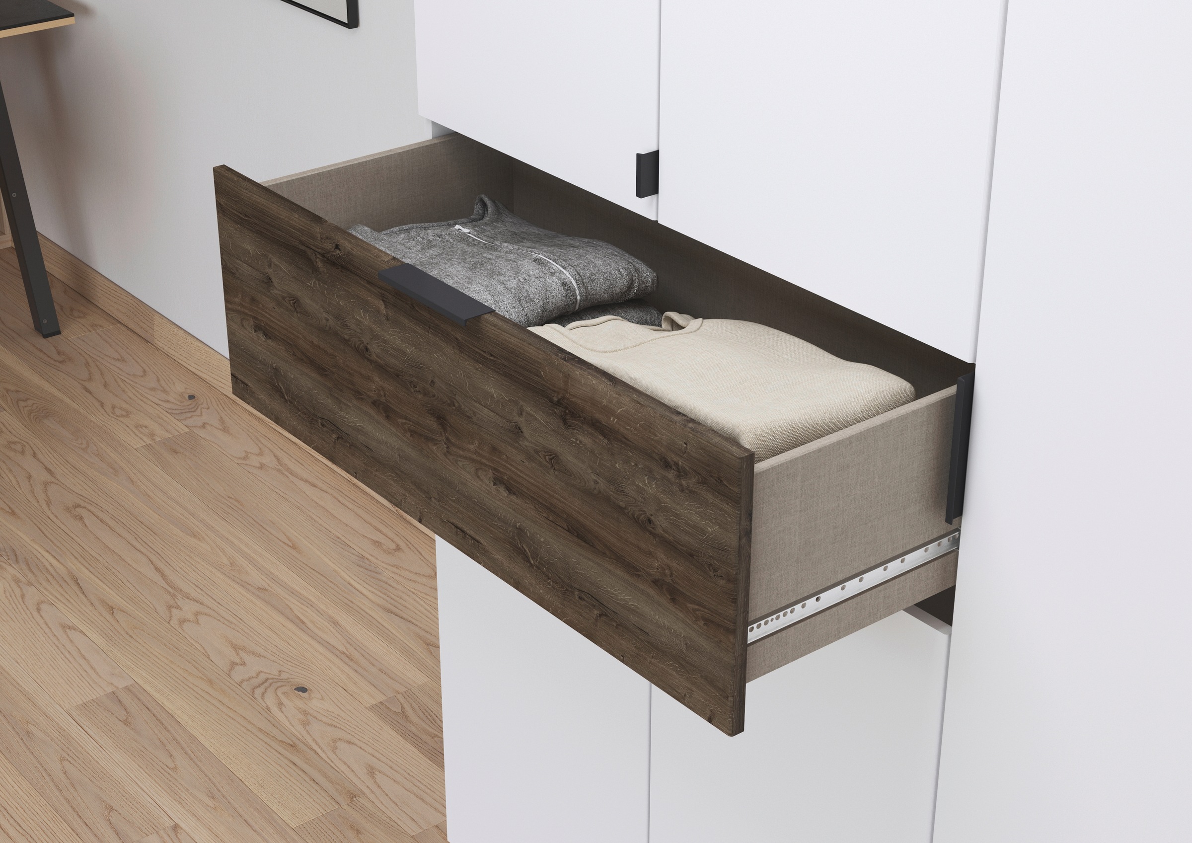 rauch Drehtürenschrank »Kleiderschrank Schrank Garderobe Wäscheschrank TICAO«, (Schubladen in der Höhe variabel positionierbar), mit 2 geräumigen Schubladen, viel Stauraum MADE IN GERMANY