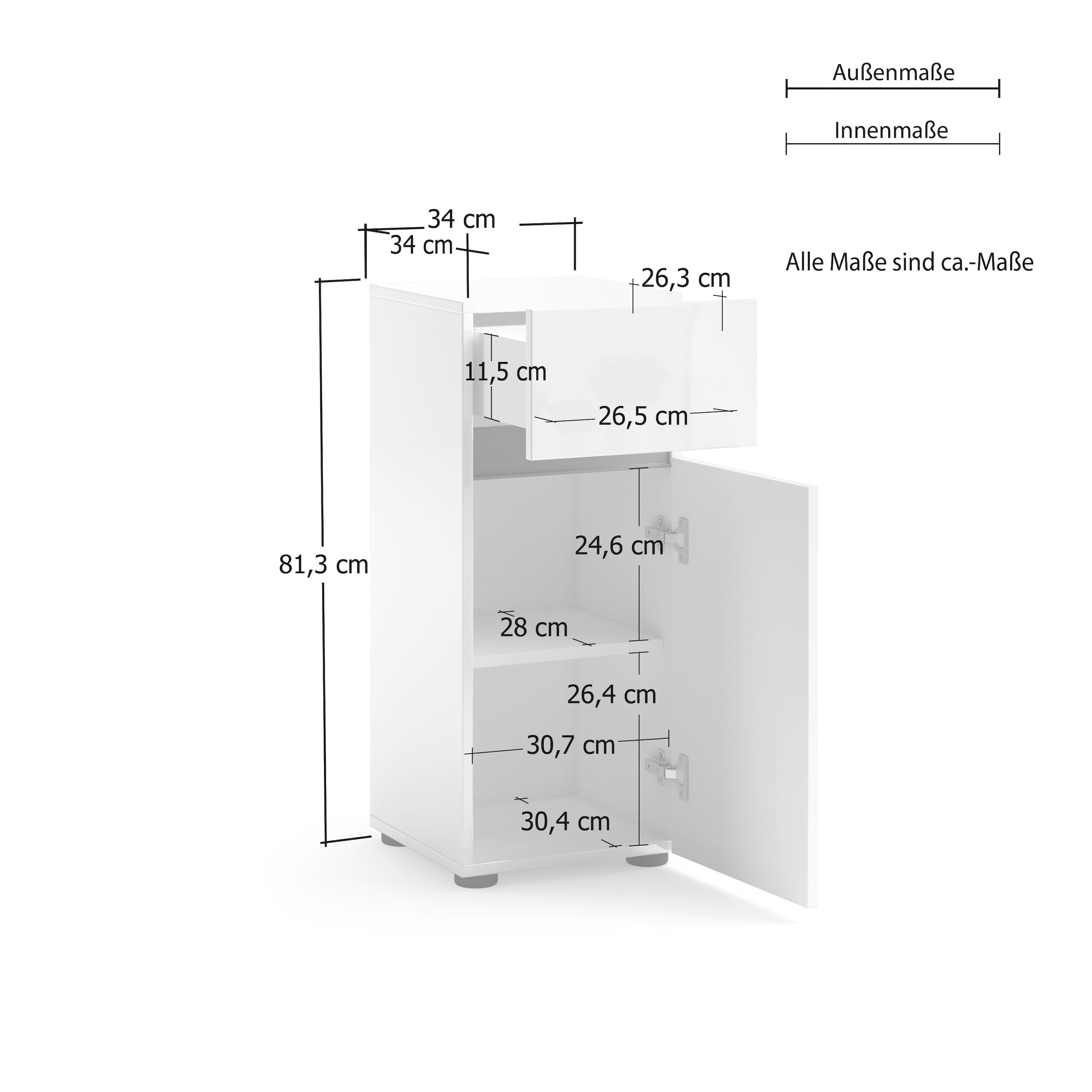 INOSIGN Stauraumschrank »Mister«, Breite 34 cm