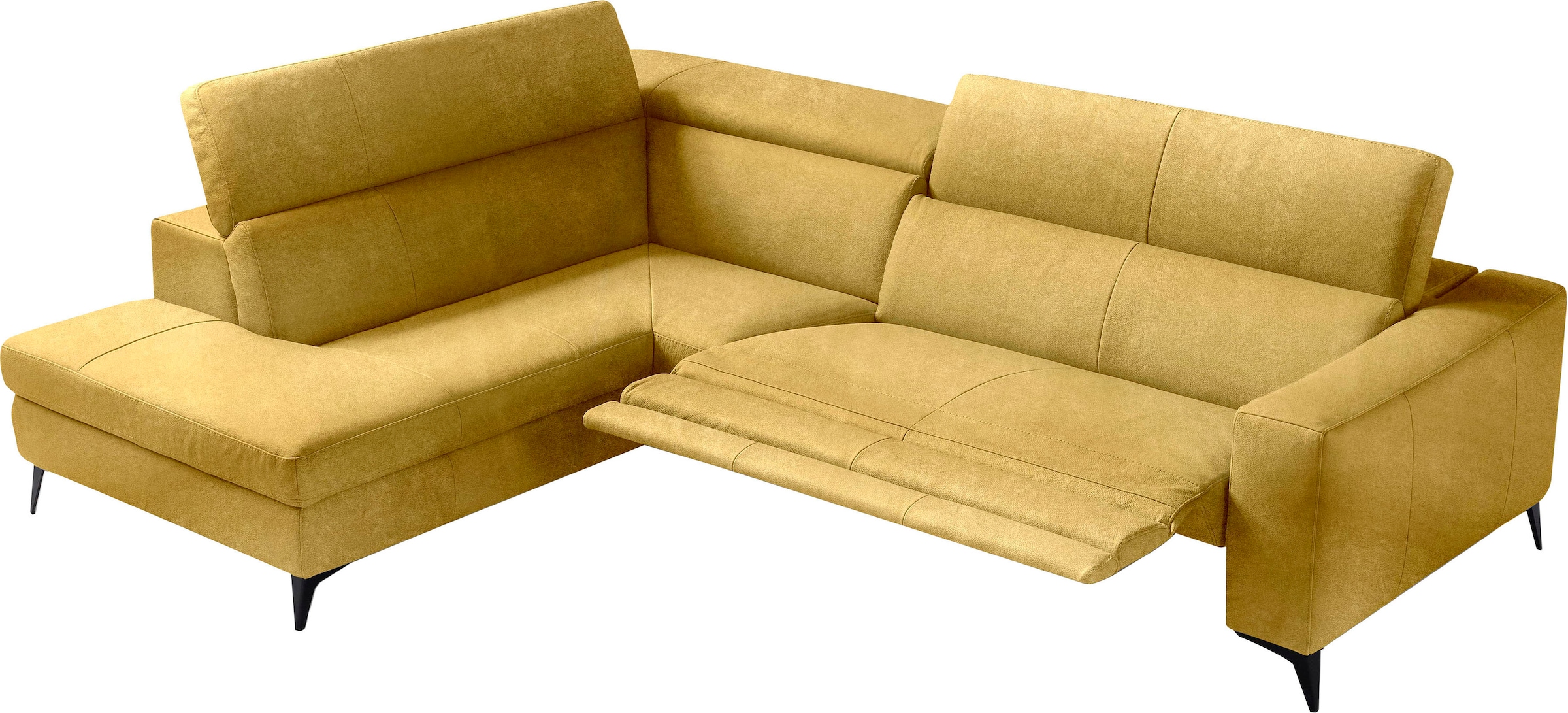 Egoitaliano Ecksofa »Edith, Designsofa mit hohem Sitzkomfort, L-Form« inkl. elektrischer Relaxfunktion und manuell verstellbaren Kopfteilen