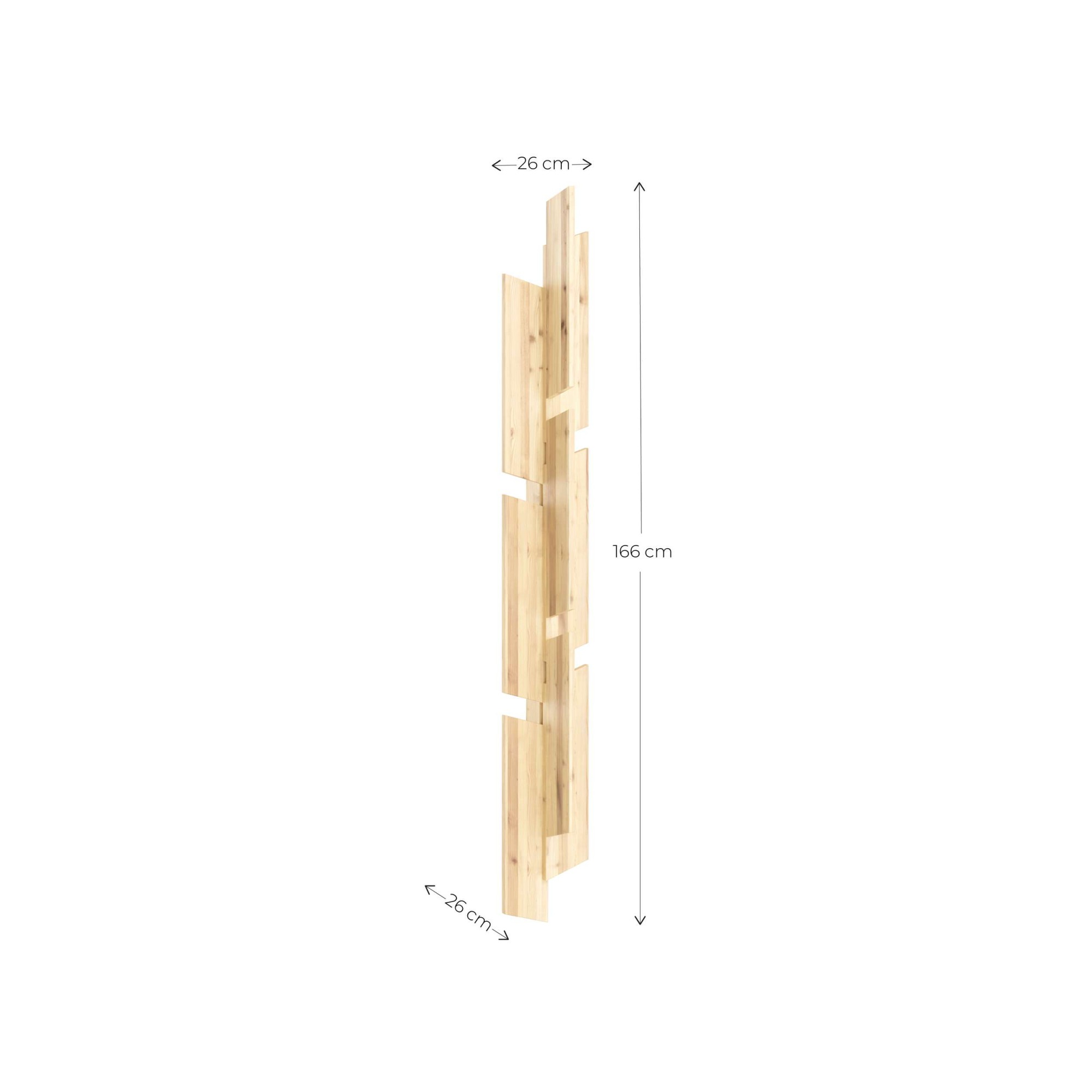 Karup Design Garderobenpaneel »Keeper Wall Rack, praktische Wandgarderobe mit 9 Haken, Made in Europe«, (1 St., (B/H/T: ca 26 x 26 x 166 cm), wandmontiert, vielseitig einsetzbar, FSC®-zertifiziertes Massivholz