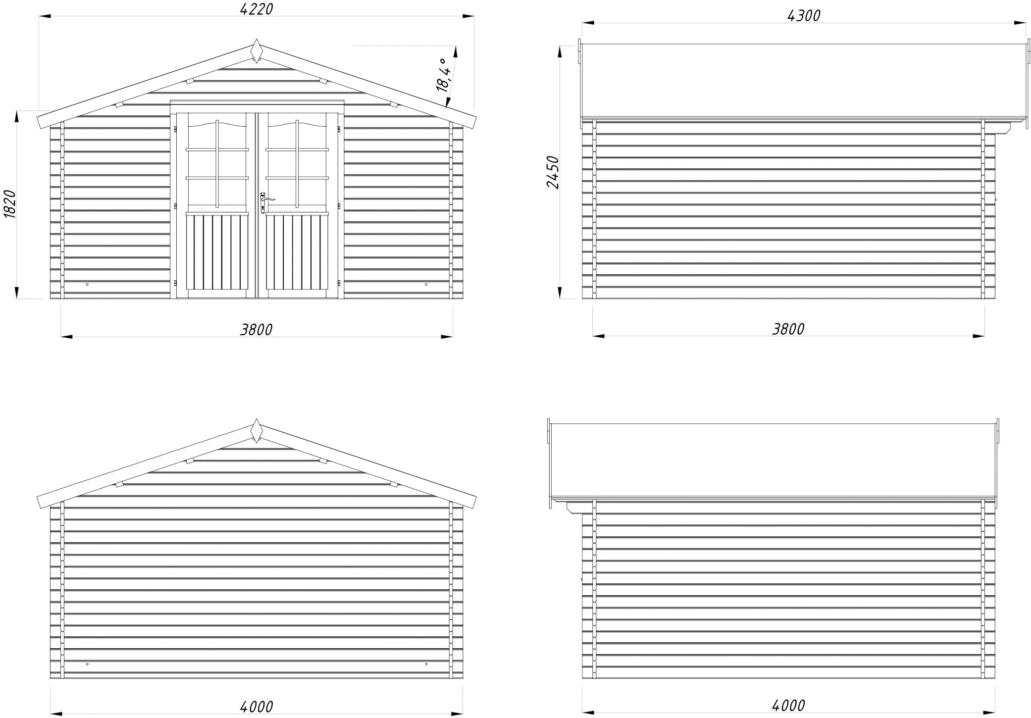 Palmako Gartenhaus »Lotta« verschiedene Farben