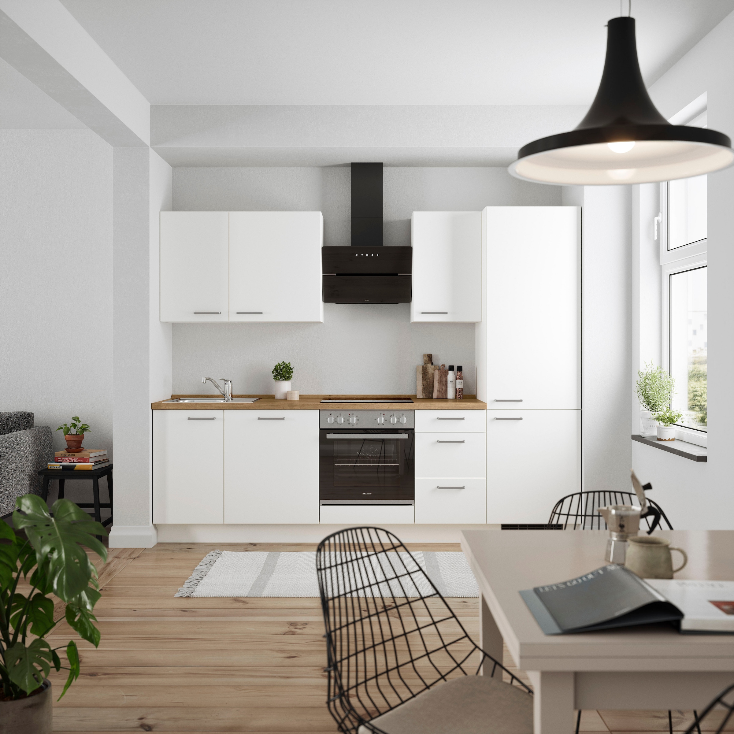 nobilia® Küchenzeile »"Touch II", NEU: individuell anpassbar mit gratis Profi-Beratung« vormontiert, Breite 270 cm, Ausrichtung wählbar, wahlw. mit E-Geräten
