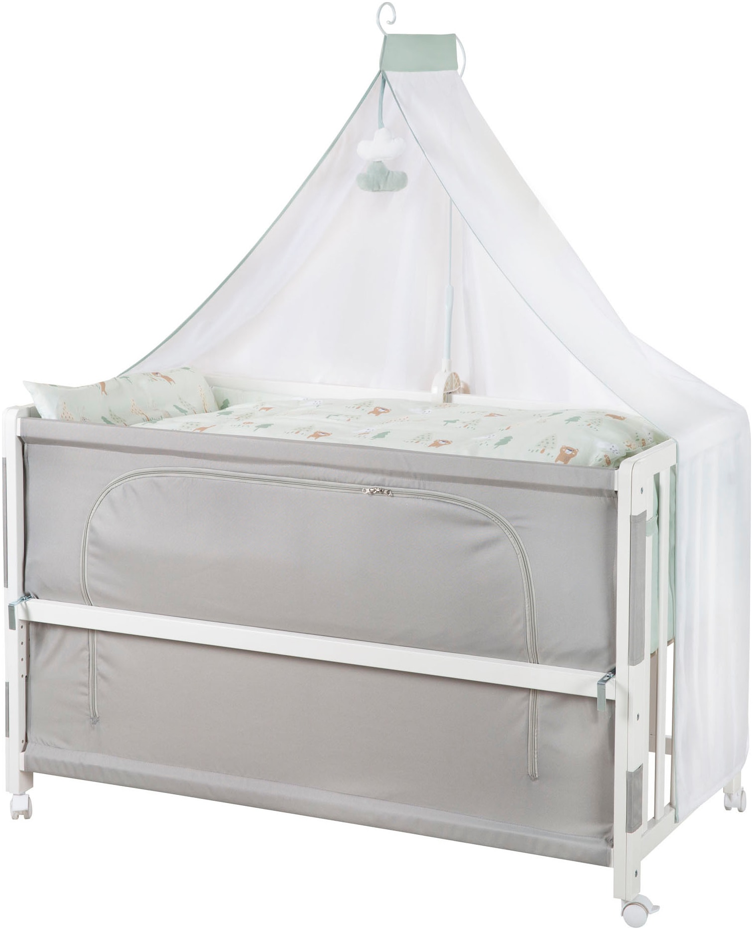 roba® Babybett »Room Bed - Woodland Buddies«, als Beistell-, Kinder- und Juniorbett verwendbar