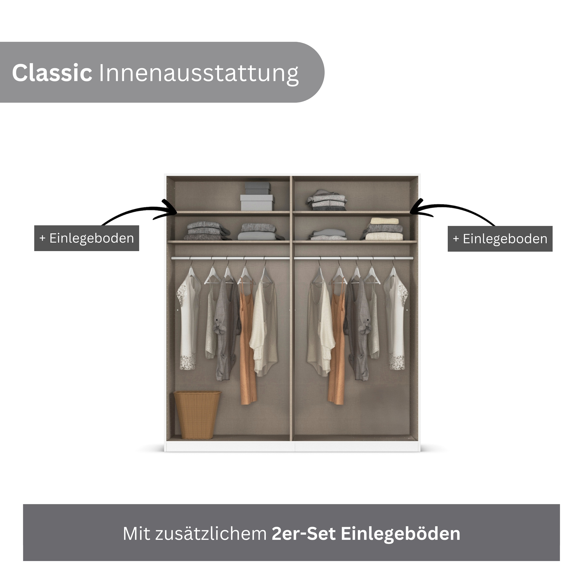 rauch Kleiderschrank »Marlene«, (in 3 verschiedenen Ausstattungen BASIC/CLASSIC/PREMIUM), in 3 Breiten 91/136/181 cm im Landhaus-Stil MADE IN GERMANY