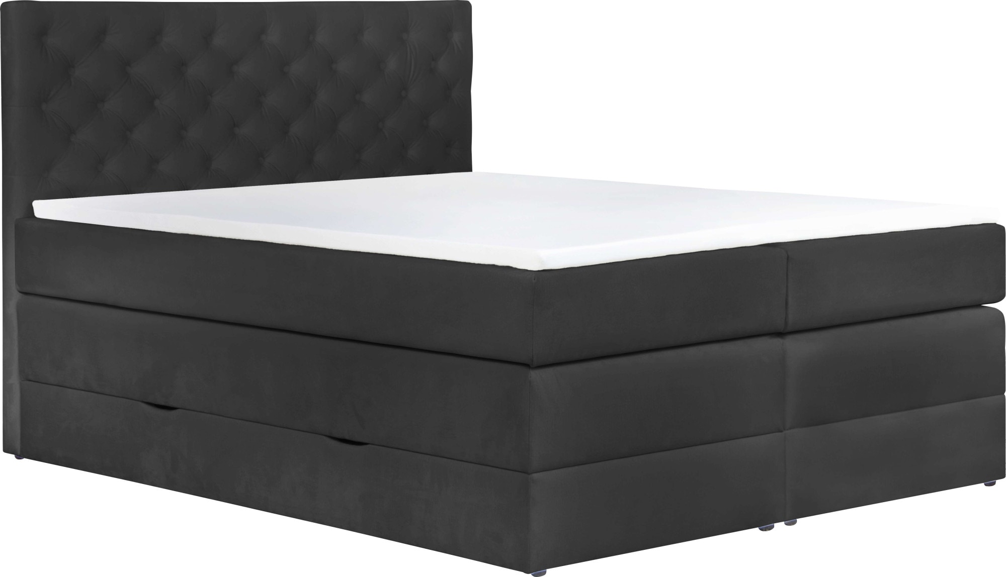 Home affaire Boxspringbett »SELJORD mit Bettkasten, Matratze und Topper, Breite 160 oder 180 cm« Bonnell- oder Taschenfederkernmatratze (H2, H3, H4), mit Knopfheftung
