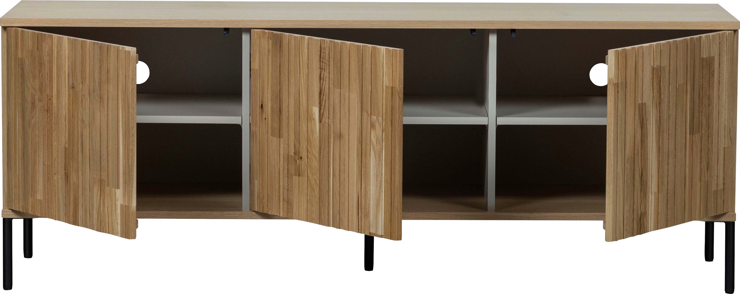 WOOOD Sideboard »New Gravure, TV-Kommode, Breite 100 cm oder 150 cm«, Kommode Höhe 56 cm, mit grafischen Relieftüren, viel Stauraum