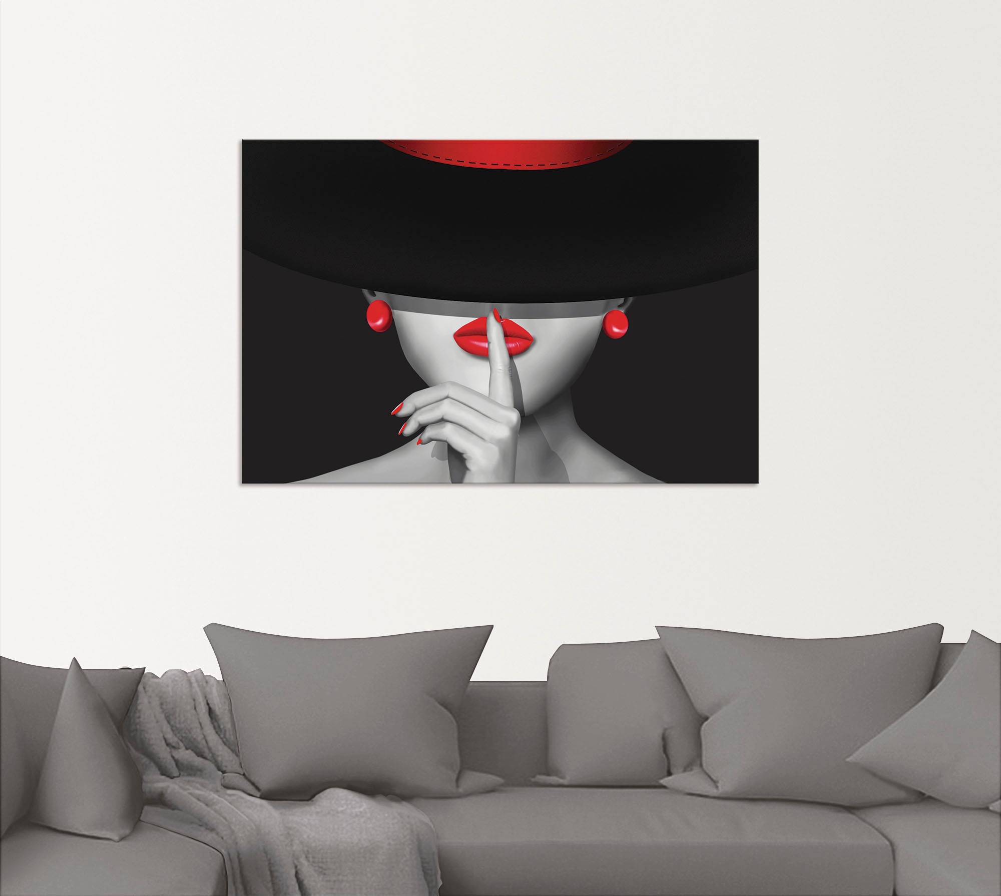 Artland Wandbild »Sei still«, Frau, (1 St.), als Alubild, Outdoorbild, Leinwandbild, Poster, Wandaufkleber