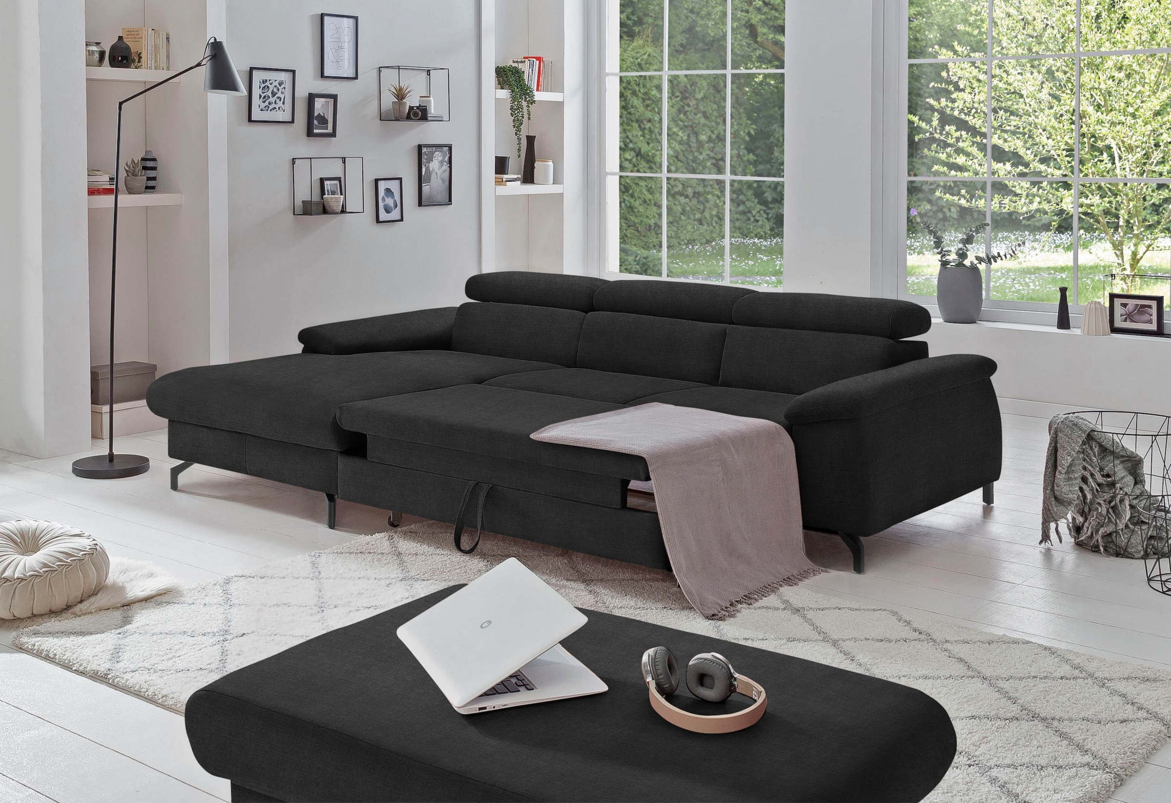 COTTA Ecksofa »Kitty L-Form«, mit Kopfteilverstellung, wahlweise mit Bettfunktion & Bettkasten