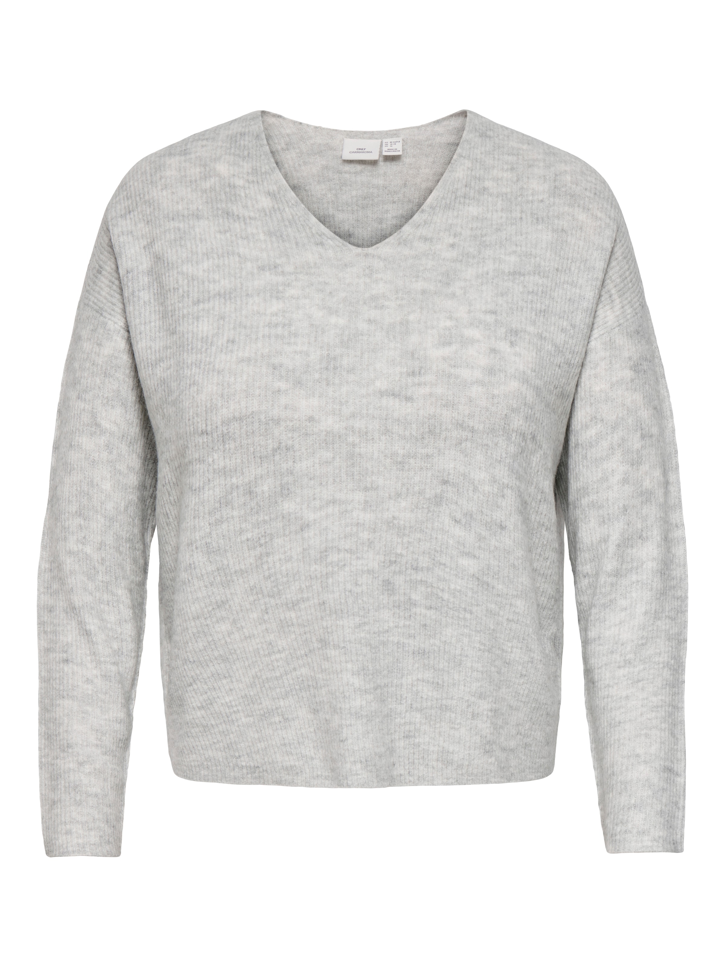 ONLY CARMAKOMA Strickpullover »CARCAMILLA V-NECK L/S PULLOVER KNT NOOS« Materialmix
