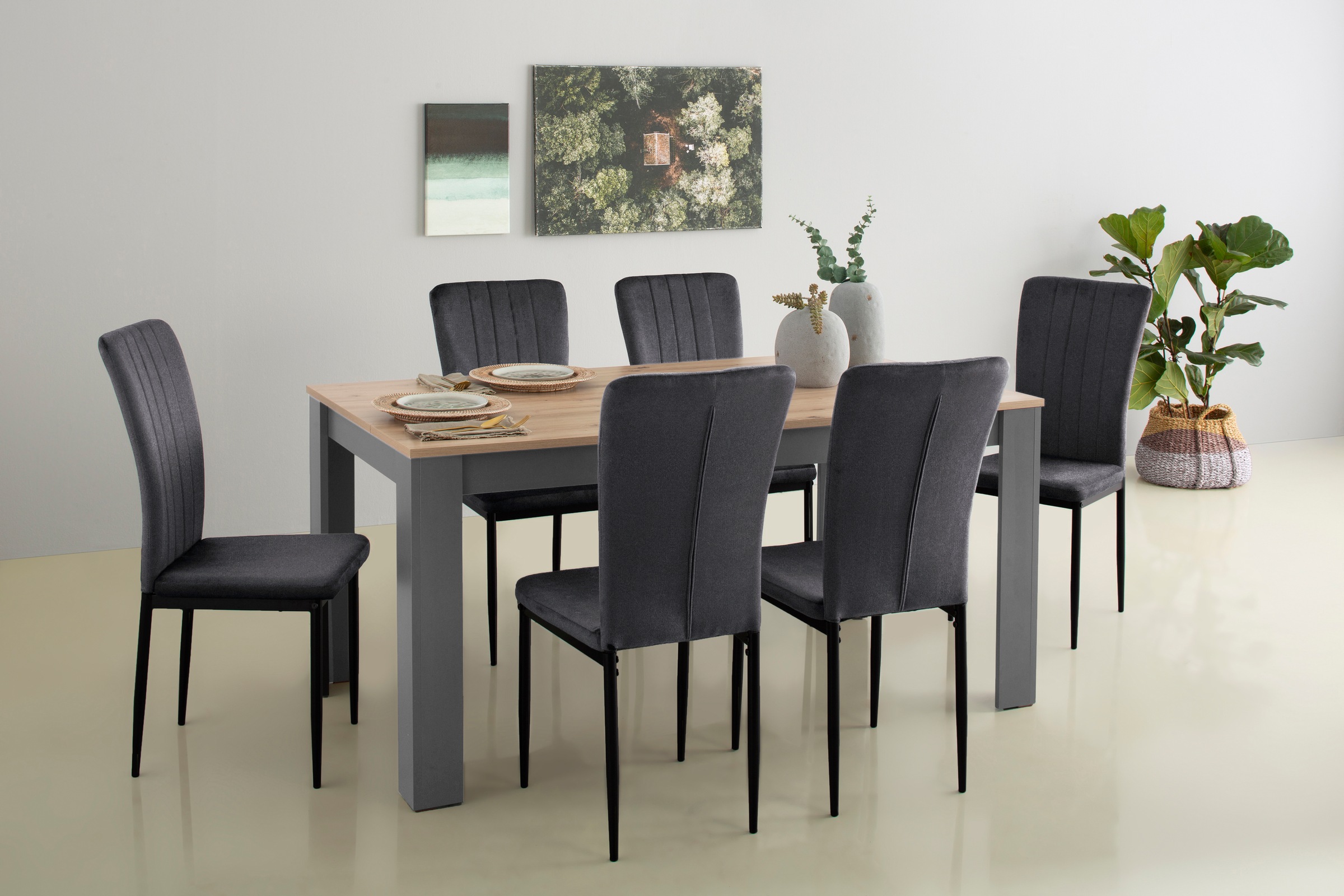 Home affaire Essgruppe »Bergamo Tisch Stühle Speisezimmer Bestseller« Set, günstig online kaufen
