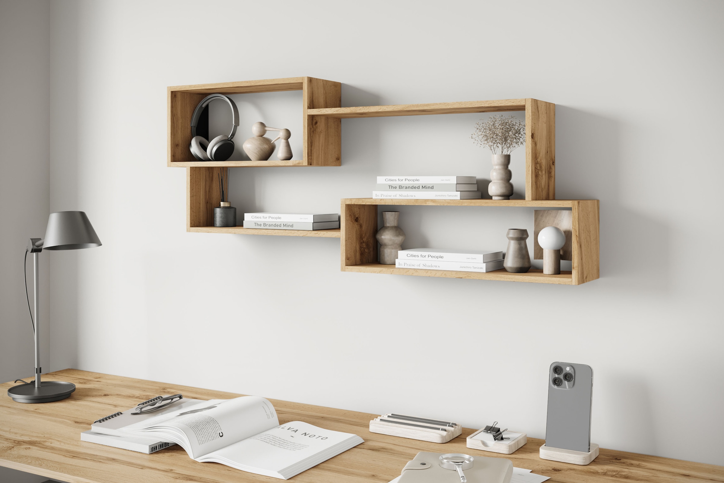 INOSIGN Wandboard »Wandregal Trio 005«, (1 St.), Ideal als Bücherregal, Dekoregal oder Ablage im Büro