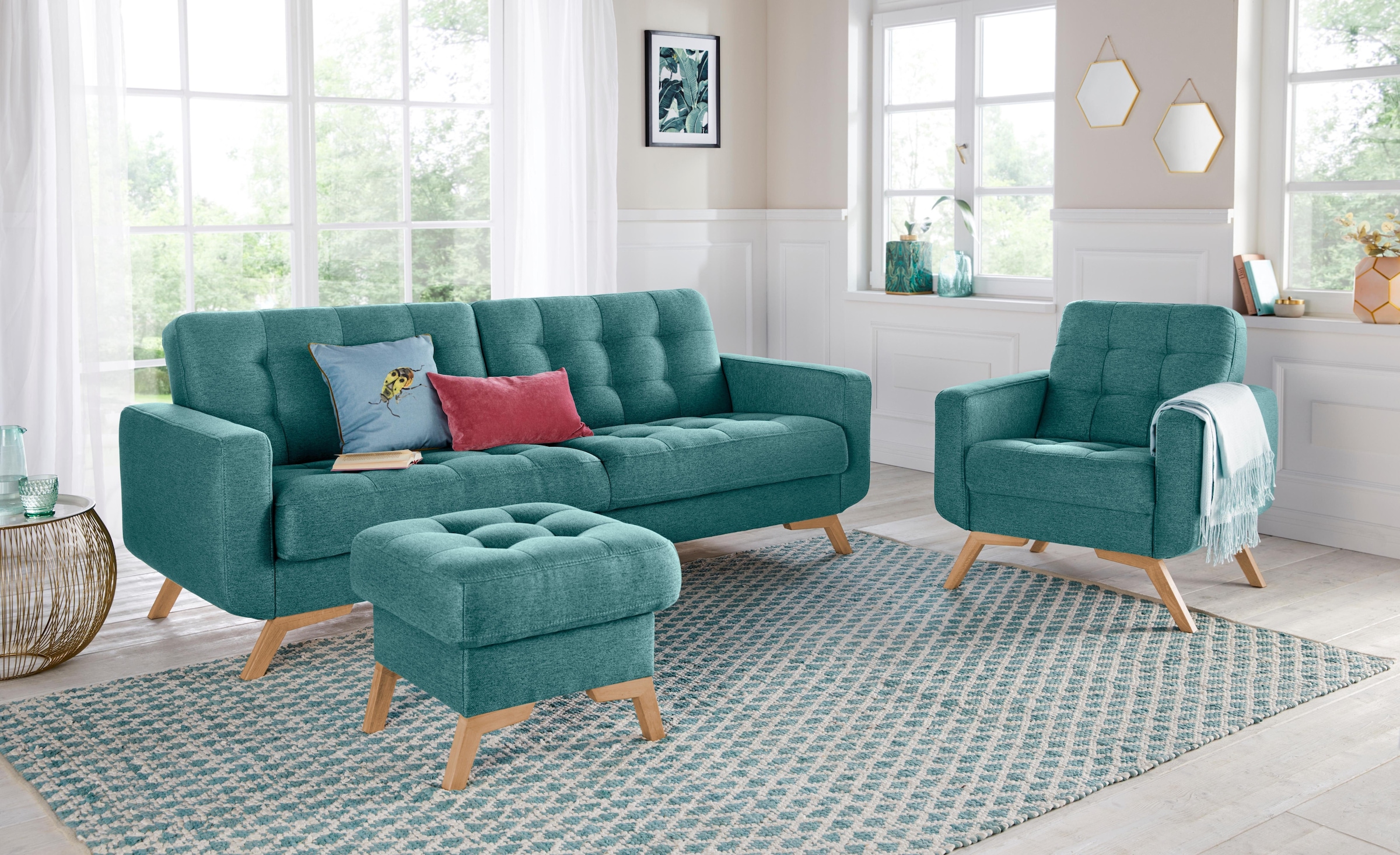 exxpo - sofa fashion Sessel »Fiord, Loungesessel«, aktuelles Design, tolle Detailverarbeitung im Sitz und Rücken