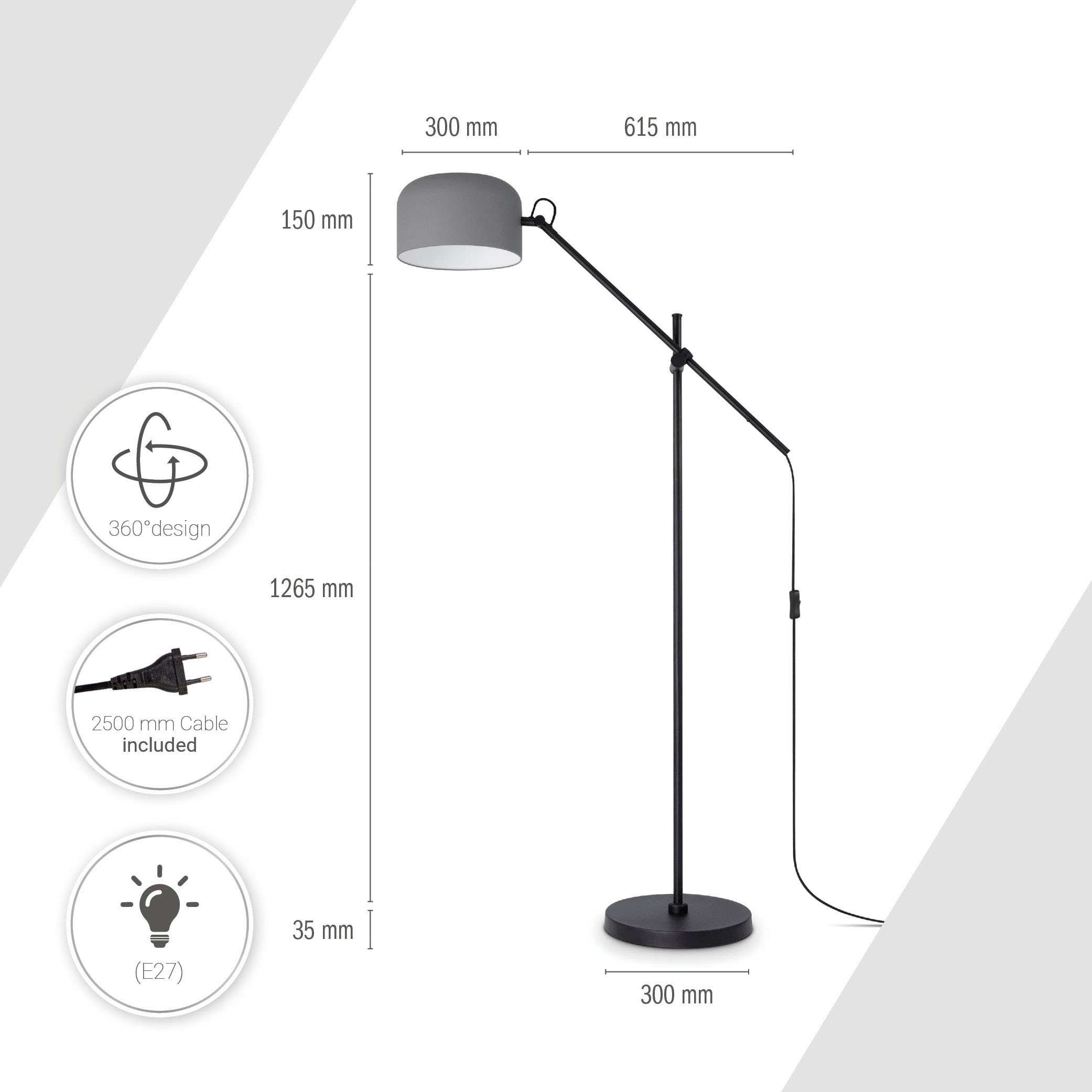 Paco Home Stehlampe »BOWL«, 1 flammig, Leuchtmittel E27 | ohne Leuchtmittel