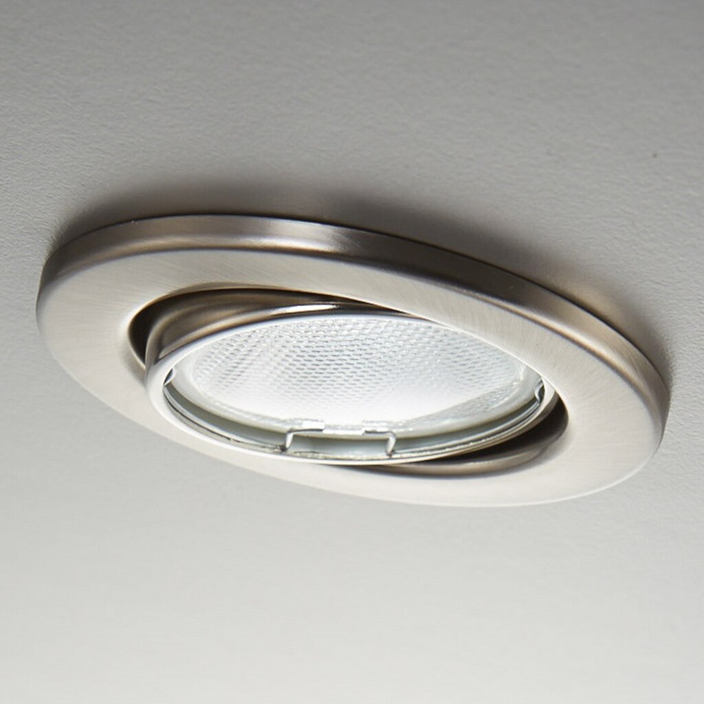 B.K.Licht LED Einbaustrahler, GU10, 6 St., Warmweiß, LED Einbauleuchte schwenkbar Nickel matt Decken-Spot Einbau-Leuchte GU10 inkl. 5W 400lm