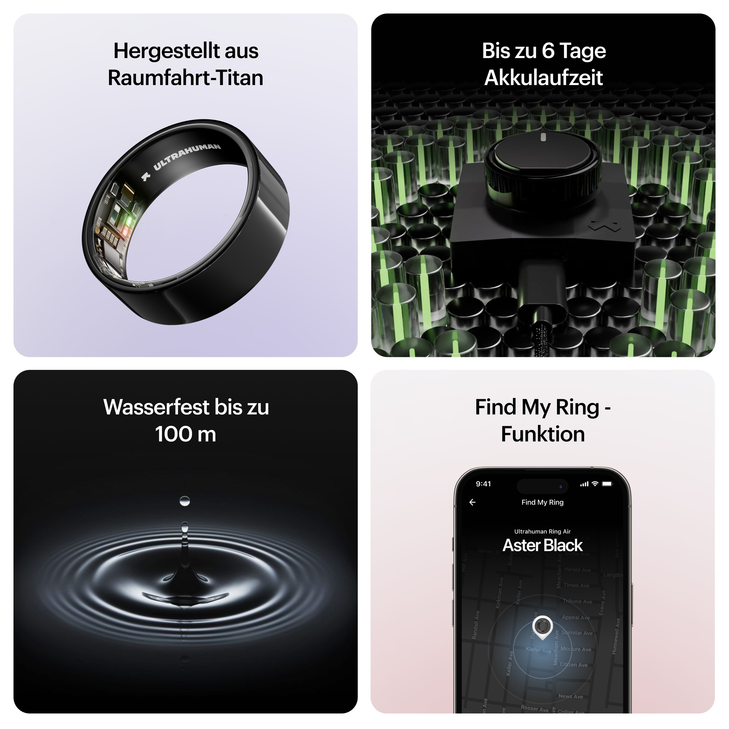 Ultrahuman Activity Tracker »Smartring AIR - Size 10« Schlaf- und Fitness-Tracker für Frauen und Männer