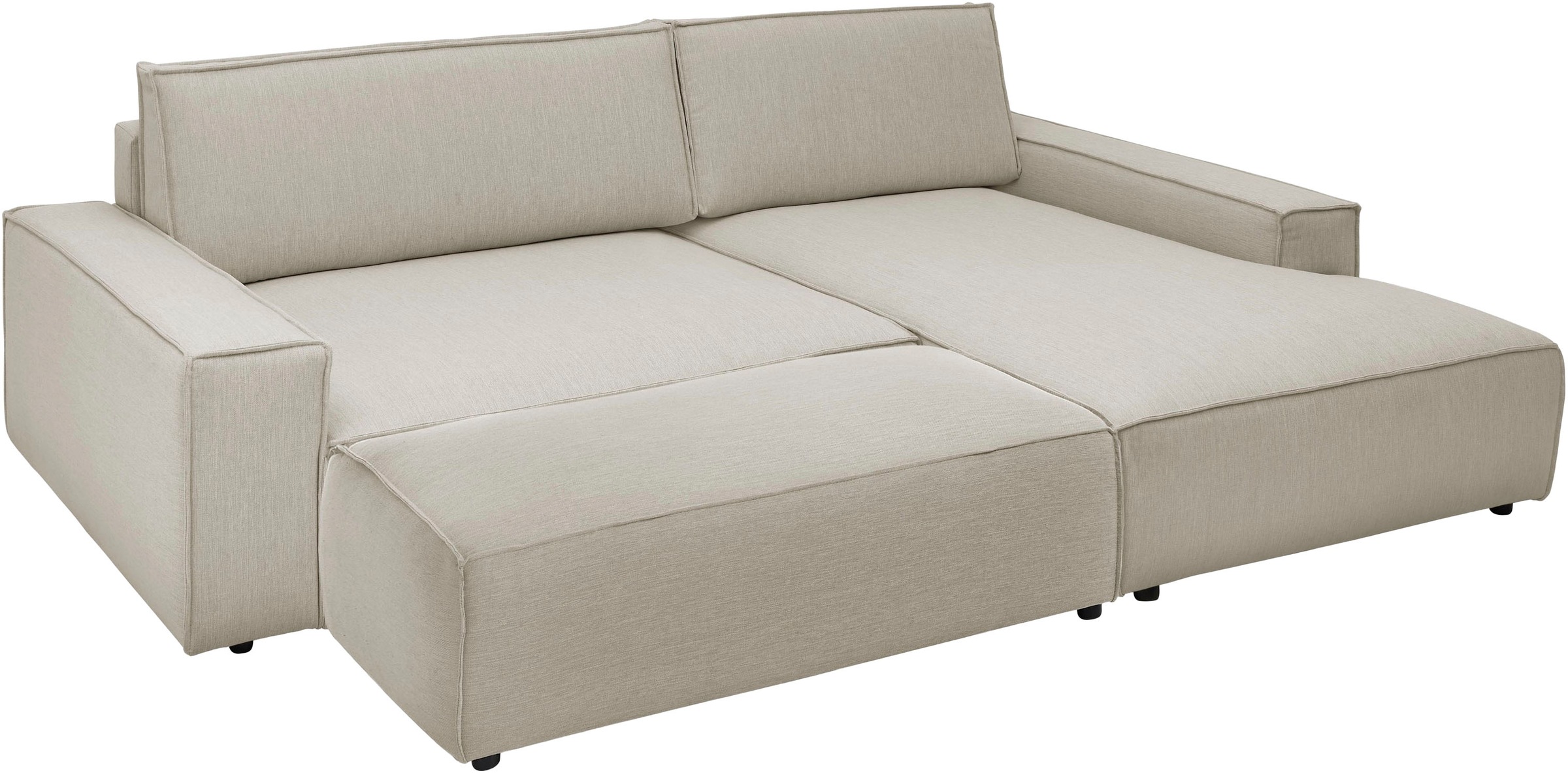 Home affaire Polsterecke »NEU: SHERWOOD XXL tief, L-Form mit Schlaffunktion, Big-Sofa mit Hocker« stellbar zum Schlafsofa (Krokodilverbinder), Cord, Leinenoptik,
