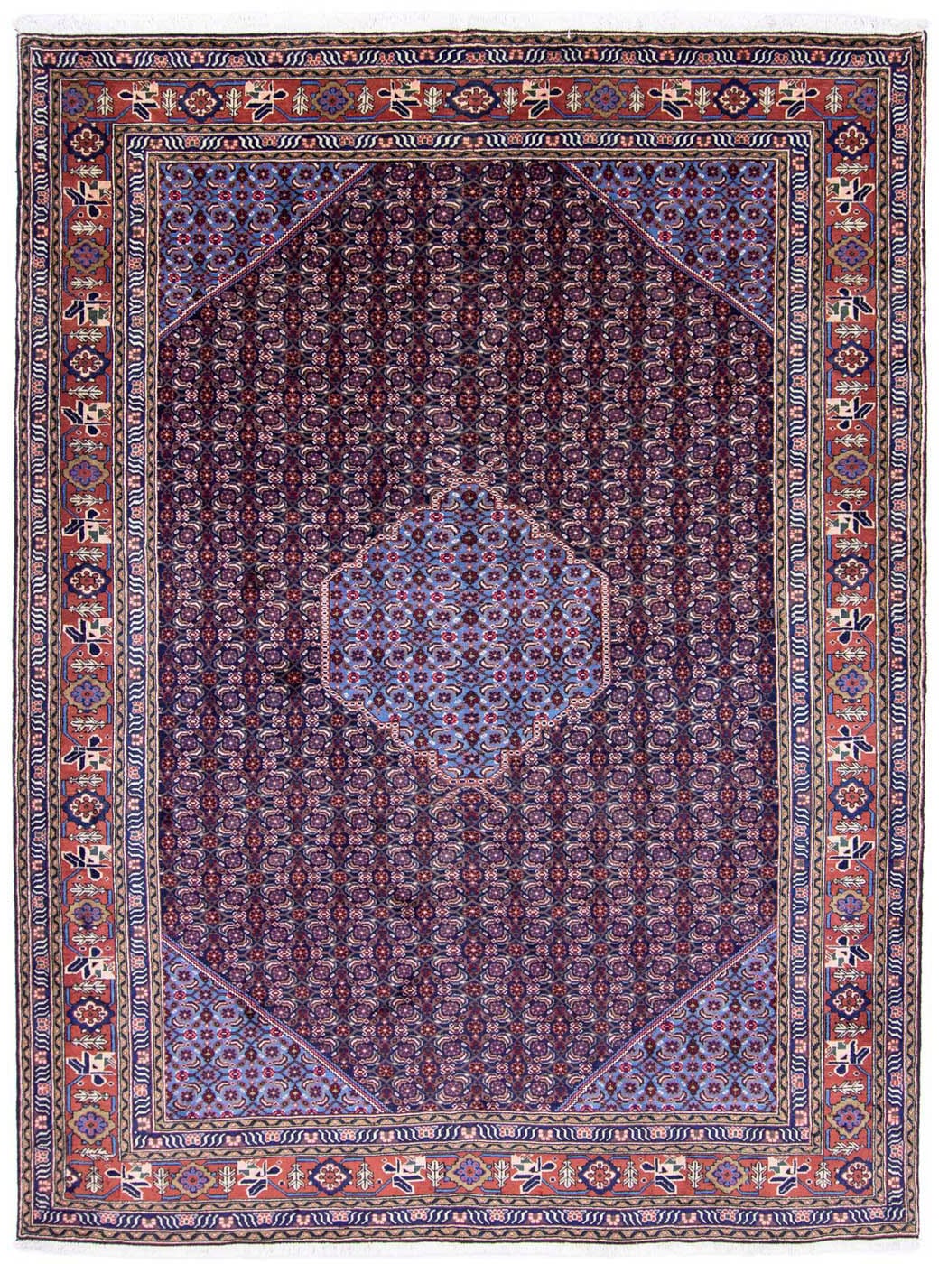 morgenland Wollteppich »Ardebil Medaillon Blu 293 x 221 cm«, rechteckig, 10 günstig online kaufen