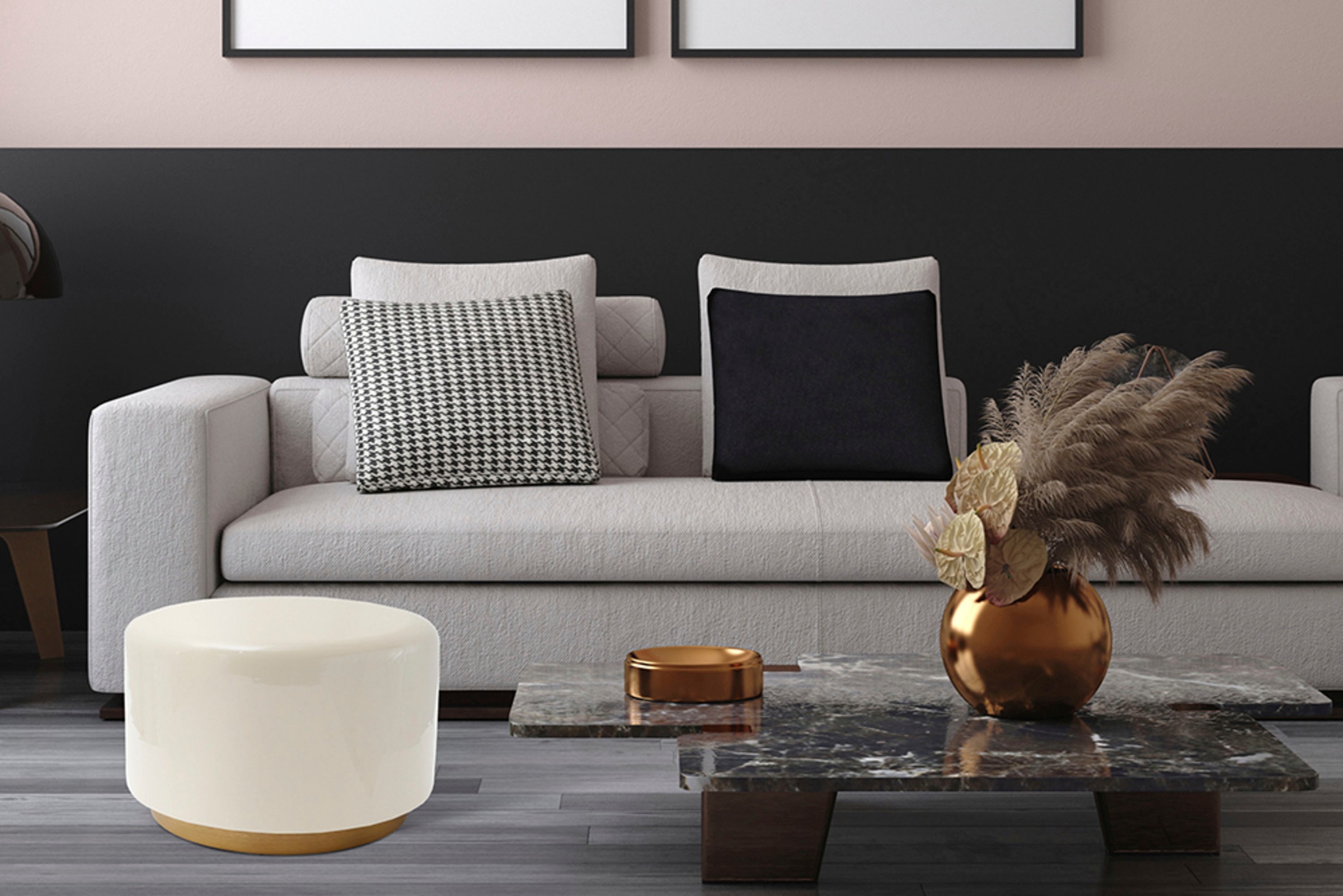 Kayoom Sitzhocker »Hocker Artisse, Edler Touch durch goldenen Sockel«, (1 St.), stilvoll, farbig lackiert, dekorativ, Moderner Look