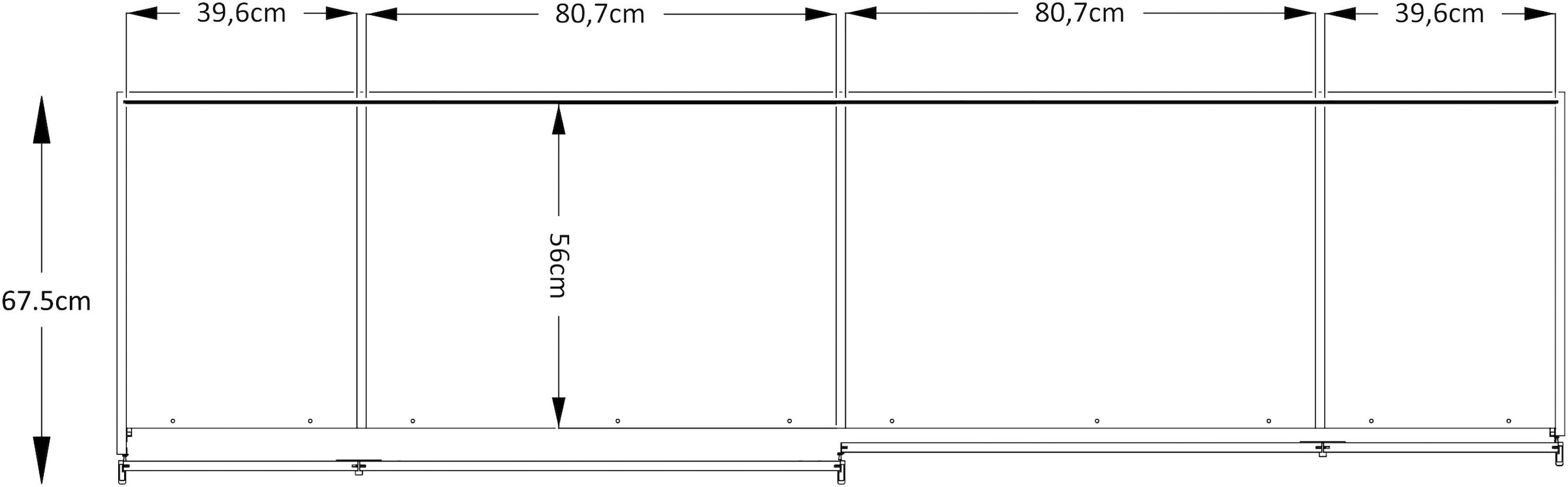 STAUD Schwebetürenschrank »Sonett 100 G, Made in Germany« mit vier verschiedenen Ausstattungsvarianten