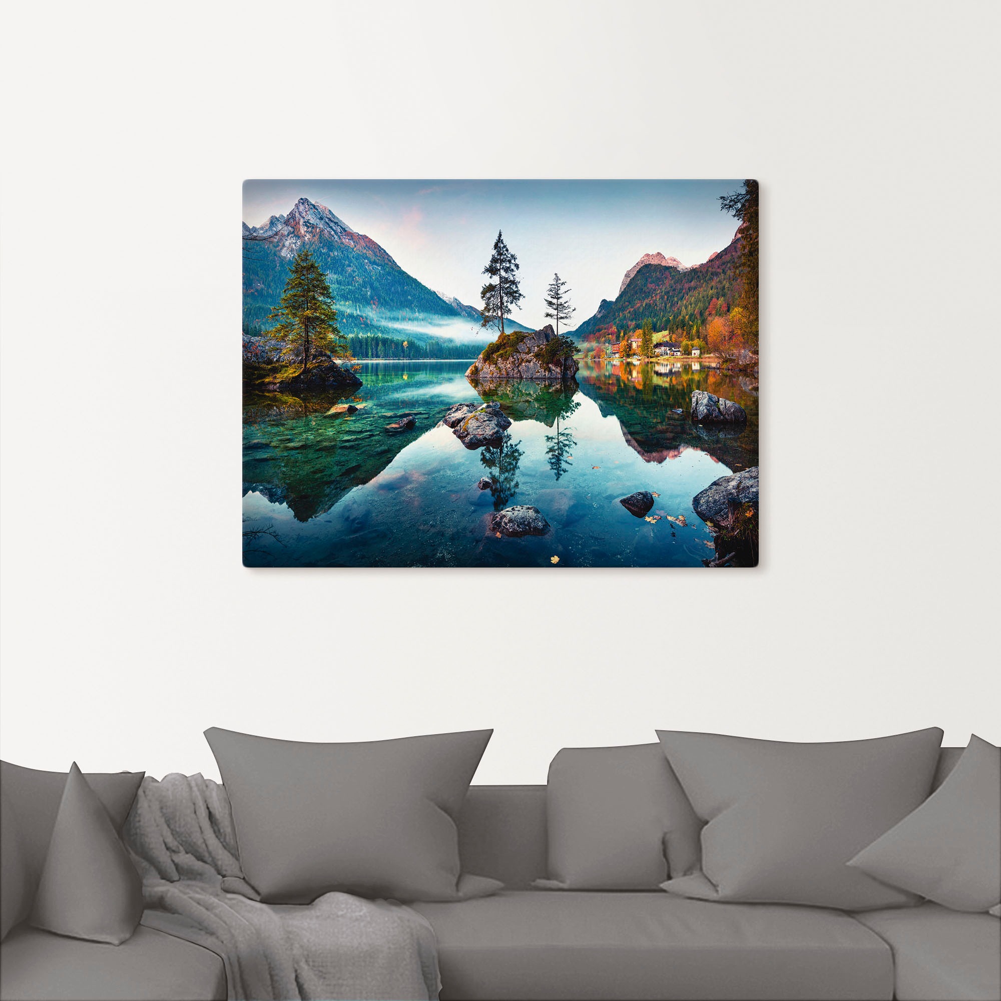 Artland Wandbild »Herbstszene des Hintersee vor Alpen« Seebilder 1 Stk. tlg günstig online kaufen