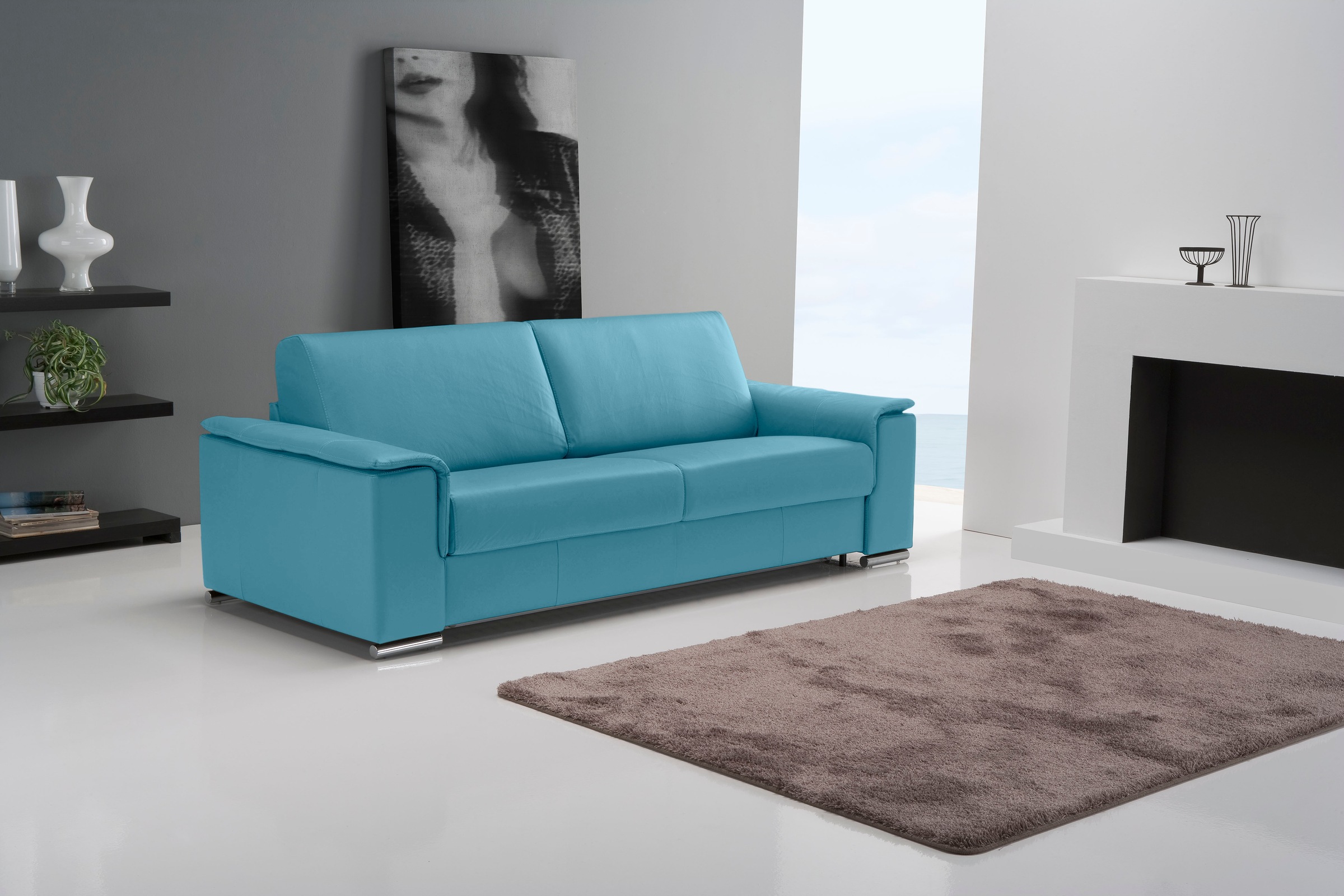 Egoitaliano Schlafsofa »Cecilia, modern & elegant, erstklassiger Sitzkomfort, Dauerschläfer«, inkl. Matratze und hochwertigem Metallbettrahmen, toller Schlafkomfort
