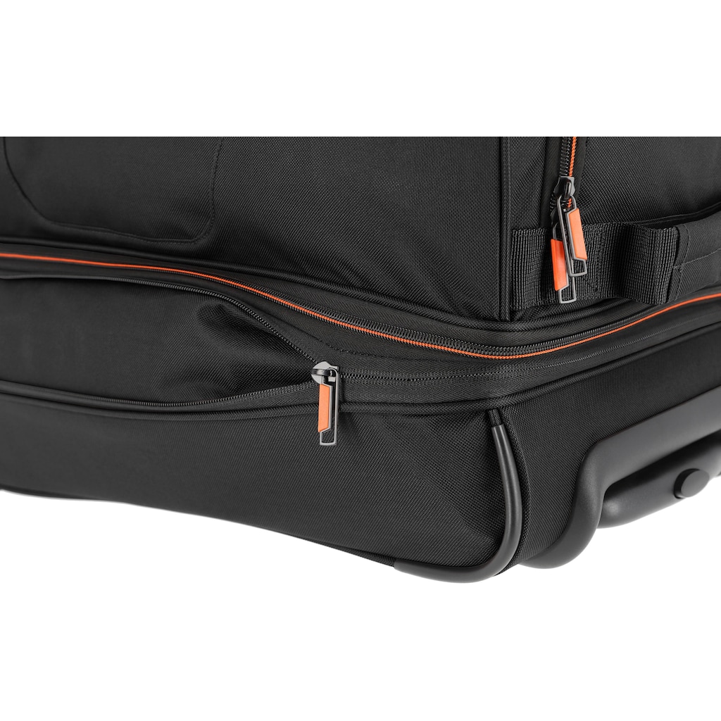 travelite Reisetasche »Basics, 55 cm«, Duffle Bag Sporttasche mit Trolleyfunktion und Volumenerweiterung