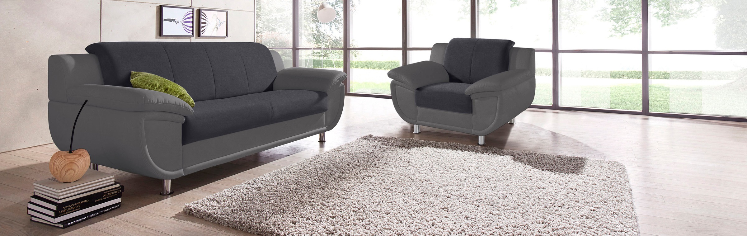 TRENDMANUFAKTUR Sessel »Rondo 3, Loungesessel« wahlweise mit komfortablem Federkern, mit extra breiten Armlehnen