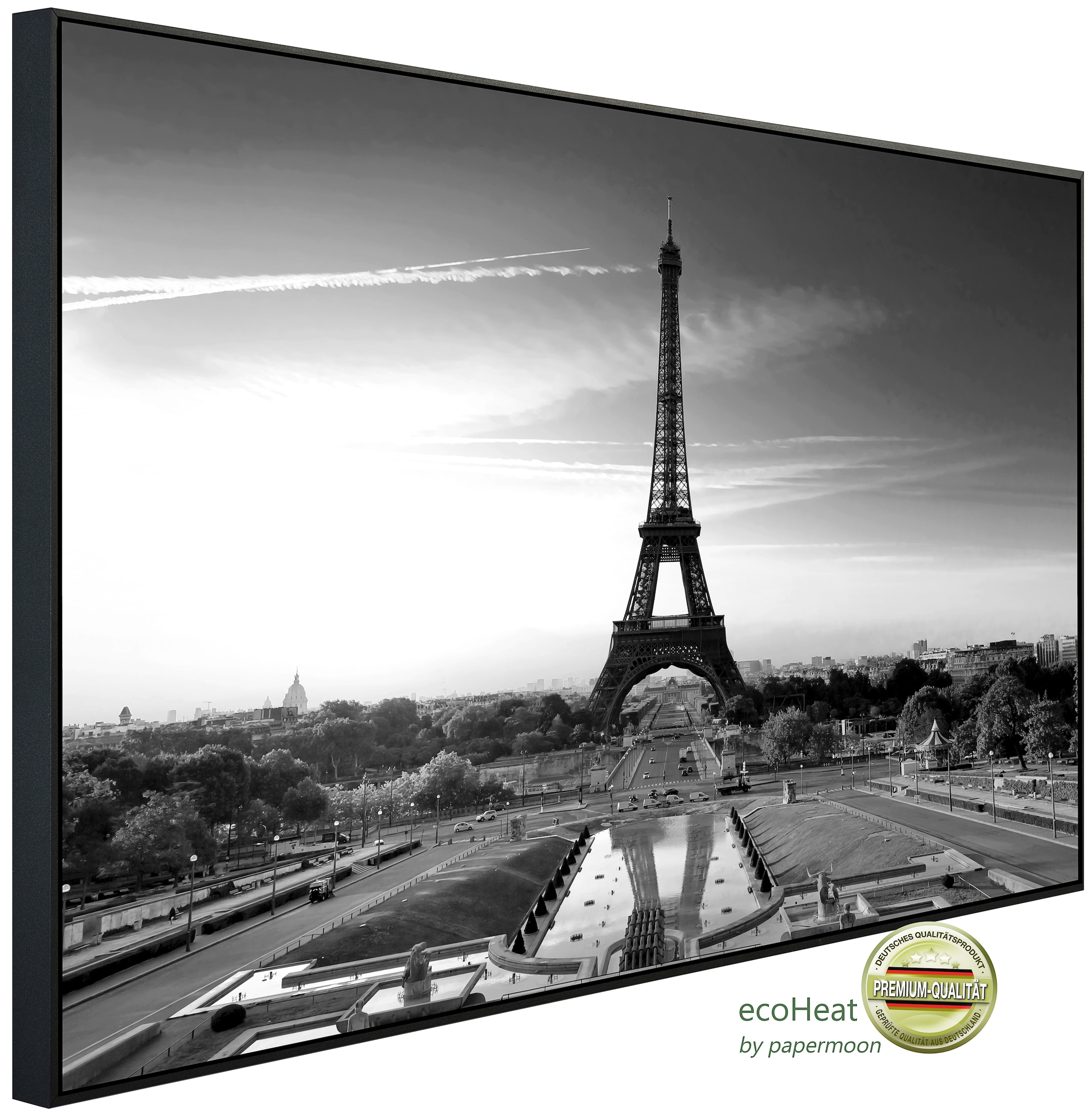 Papermoon Infrarotheizung »Paris Eiffelturm Schwarz & Weiß«, sehr angenehme günstig online kaufen