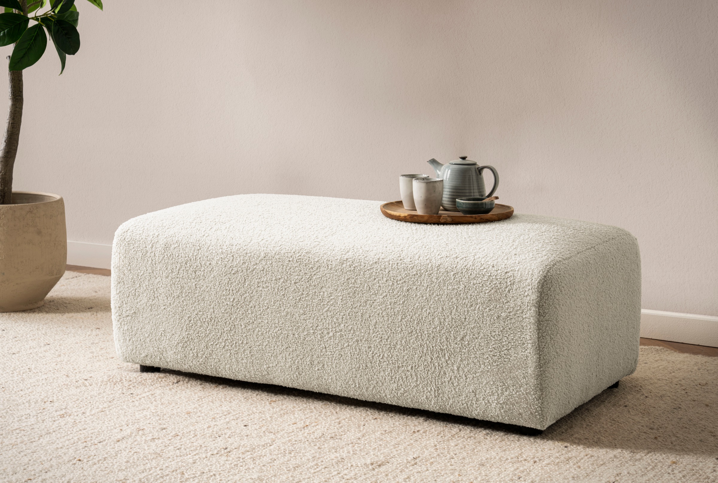 andas Hocker »BAKELS, Polsterhocker in Cord oder Boucle-Stoff«, zur Serie BAKELS, Hocker stellbar zum Schlafsofa (Krokodilverbinder)