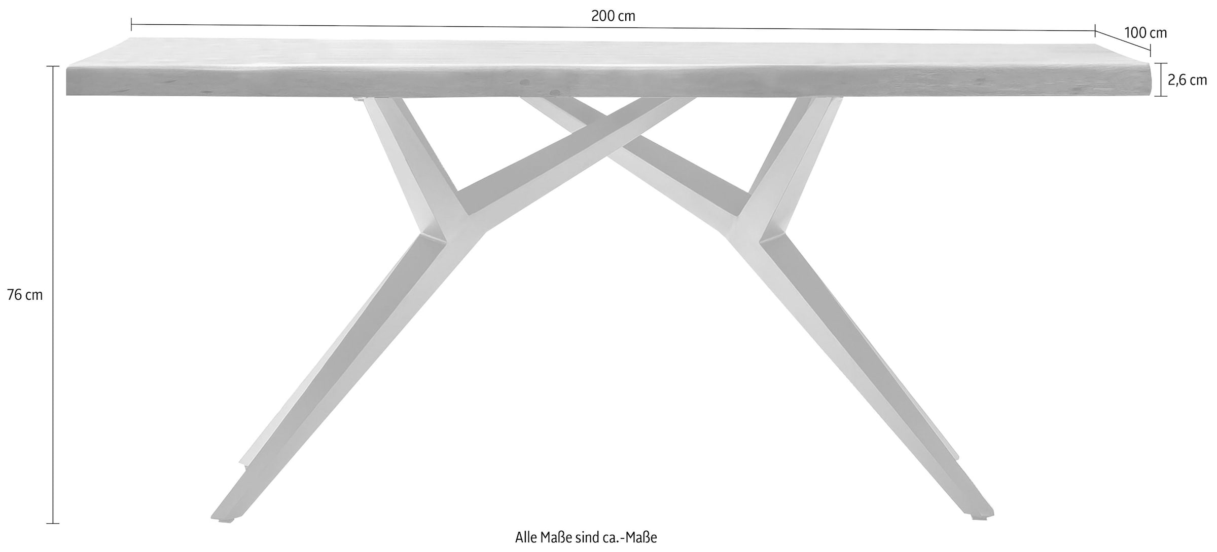 SIT Esstisch »Tables«, mit elegantem Metallgestell, Shabby Chic, Vintage
