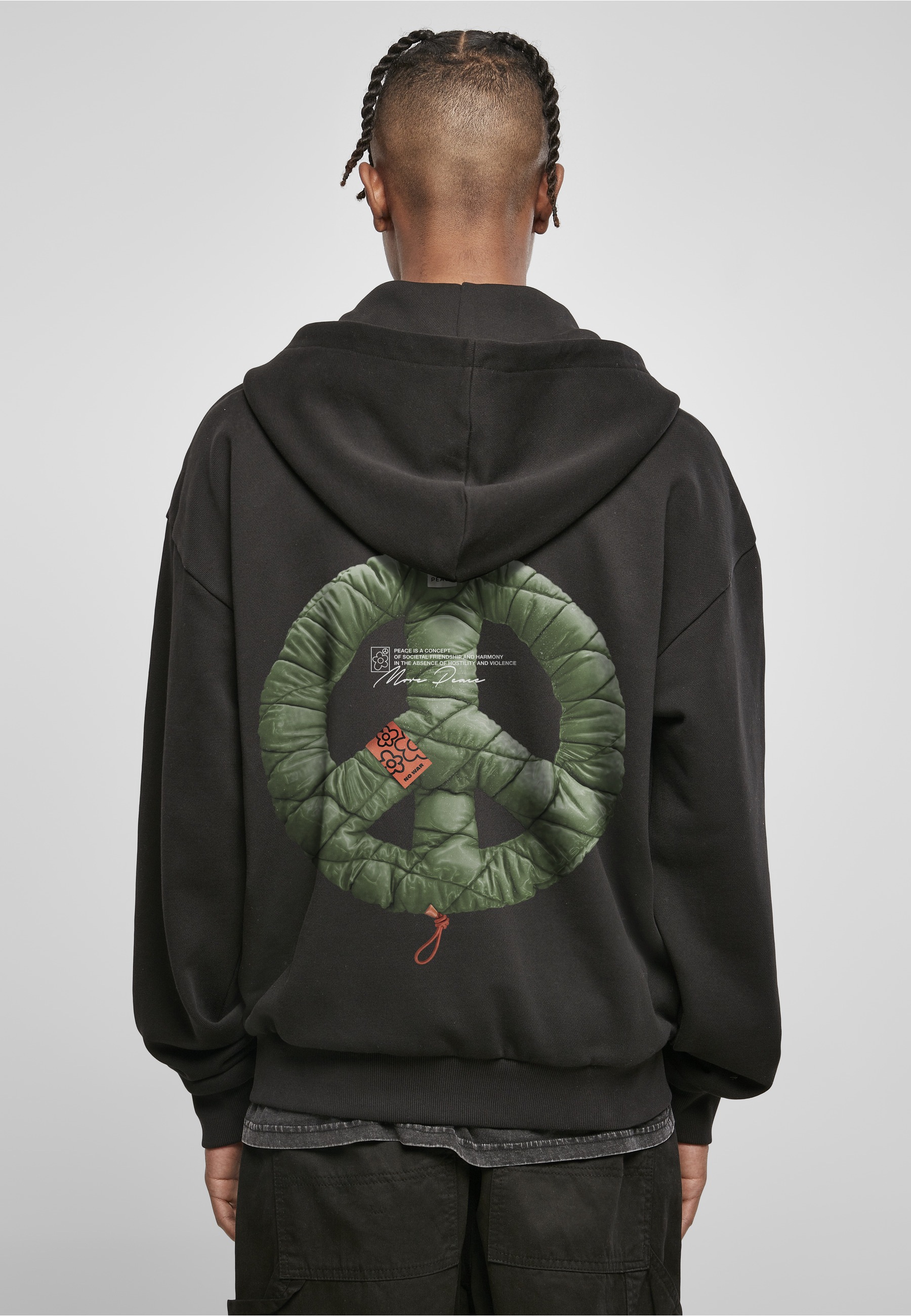 MisterTee Langarmshirt »MisterTee Unisex Puffer Peace Heavy Oversize Zip Hoody« 1 Stk.