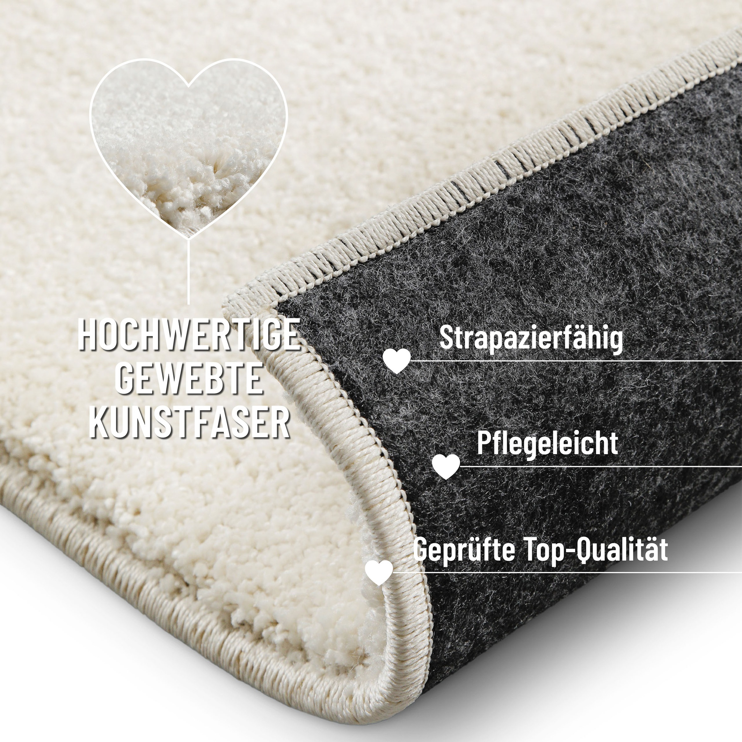 Wecon home Basics Hochflor-Teppich »Nova, auch als Läufer, auch quadratisch«, rechteckig, 25 mm Höhe, Shaggy gewebt, Läufer, robust, Wohnzimmer, Schlafzimmer