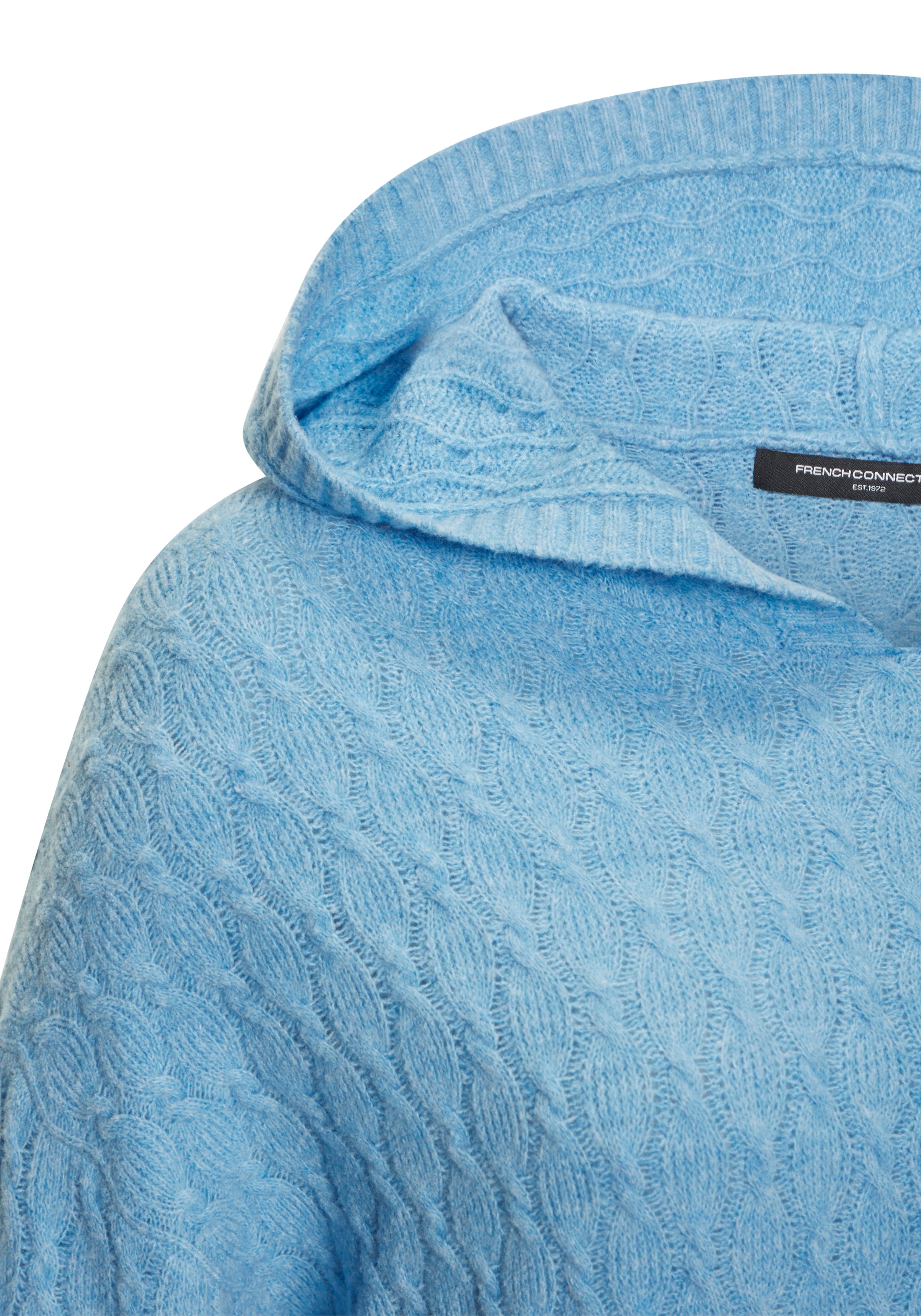 French Connection Kapuzenpullover mit Zopfmuster und Rippbündchen, Loungewear